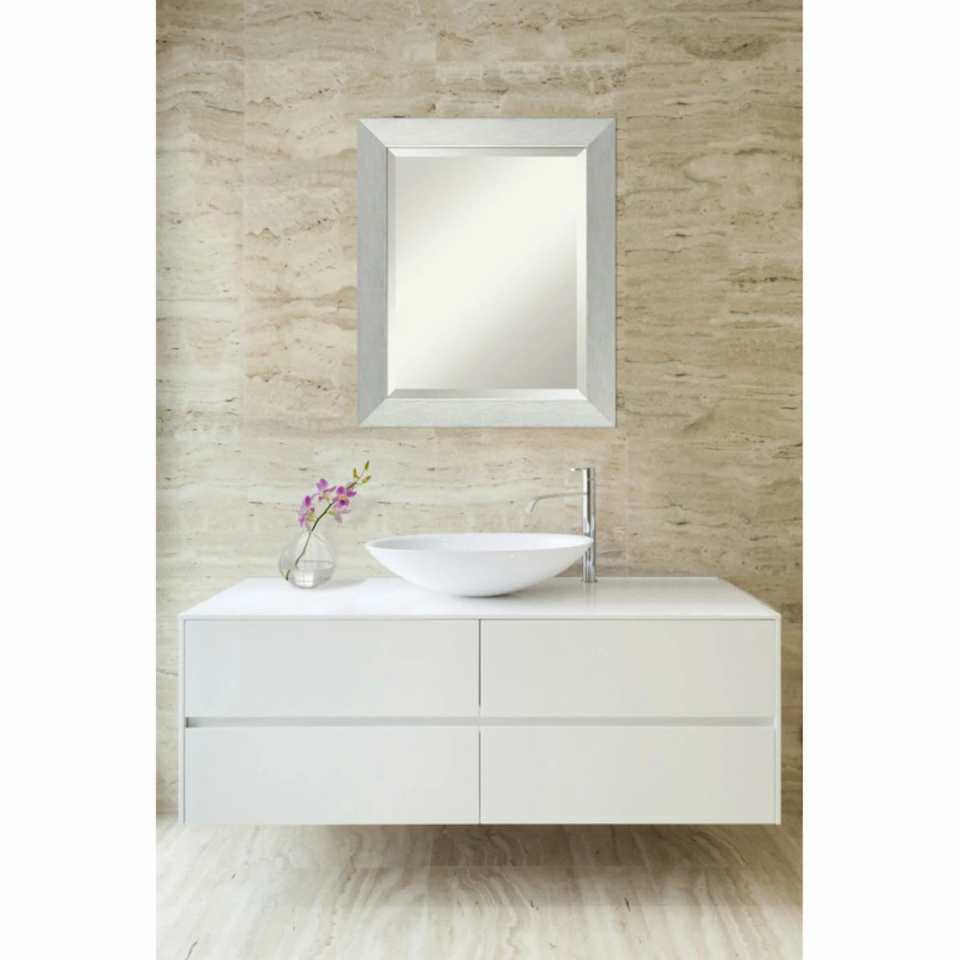 Buy π₯° Bathroom Vanity Amanti Art Bathroom Wall Mirror - Brushed Sterling Silver π - Image 4