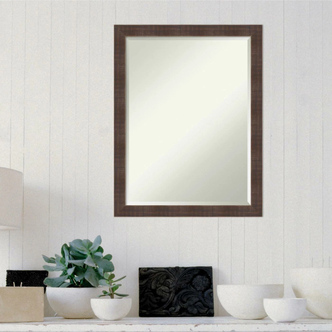 Best deal ā Amanti Art Whiskey Brown Rustic Wall Mirror - 21W X 27H In. ā - Image 4