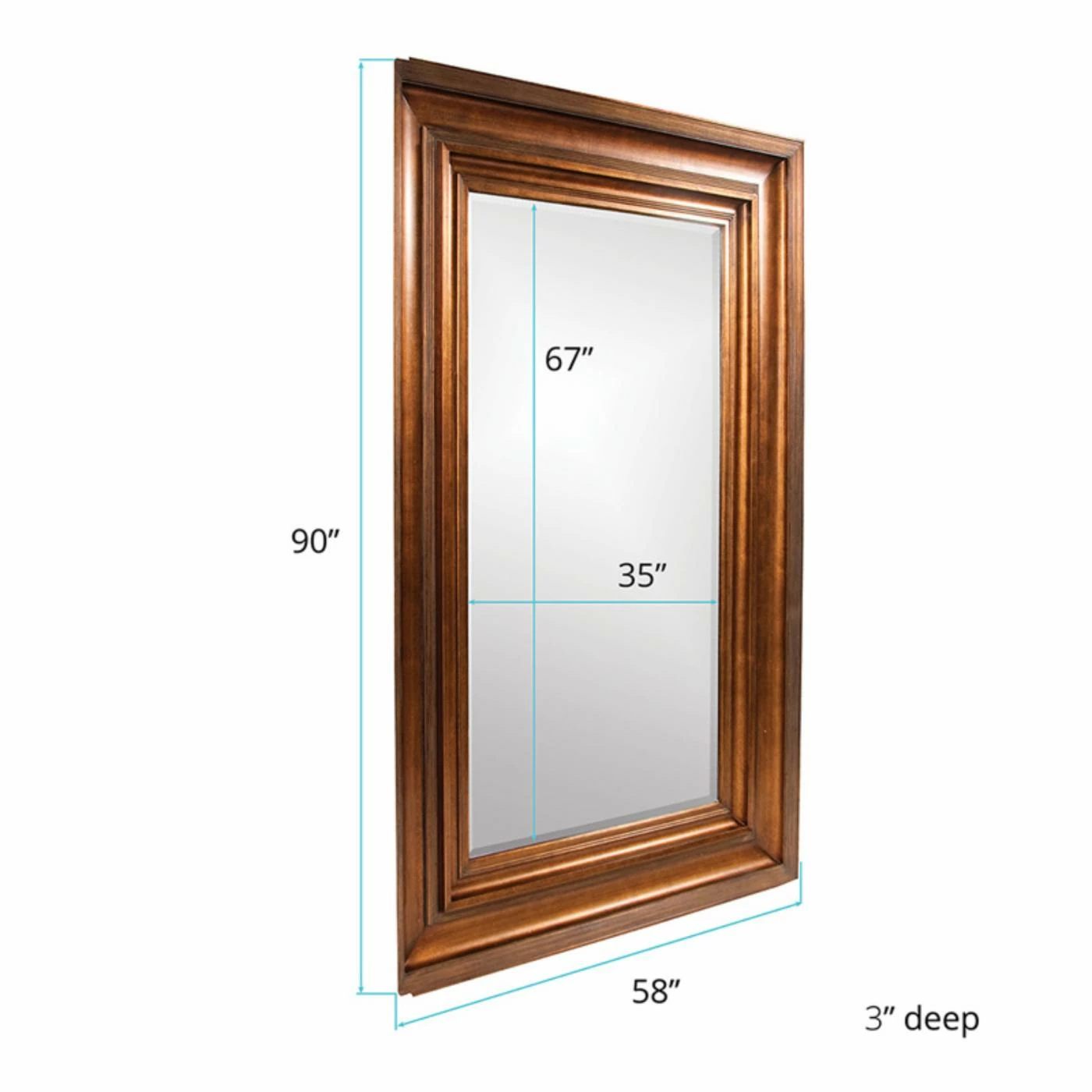 Best Pirce ❤️ Floor & Leaning Elizabeth Austin Baxter Antique Gold Leaning Floor Mirror - 58W X 90H In. 🔥 - Image 4