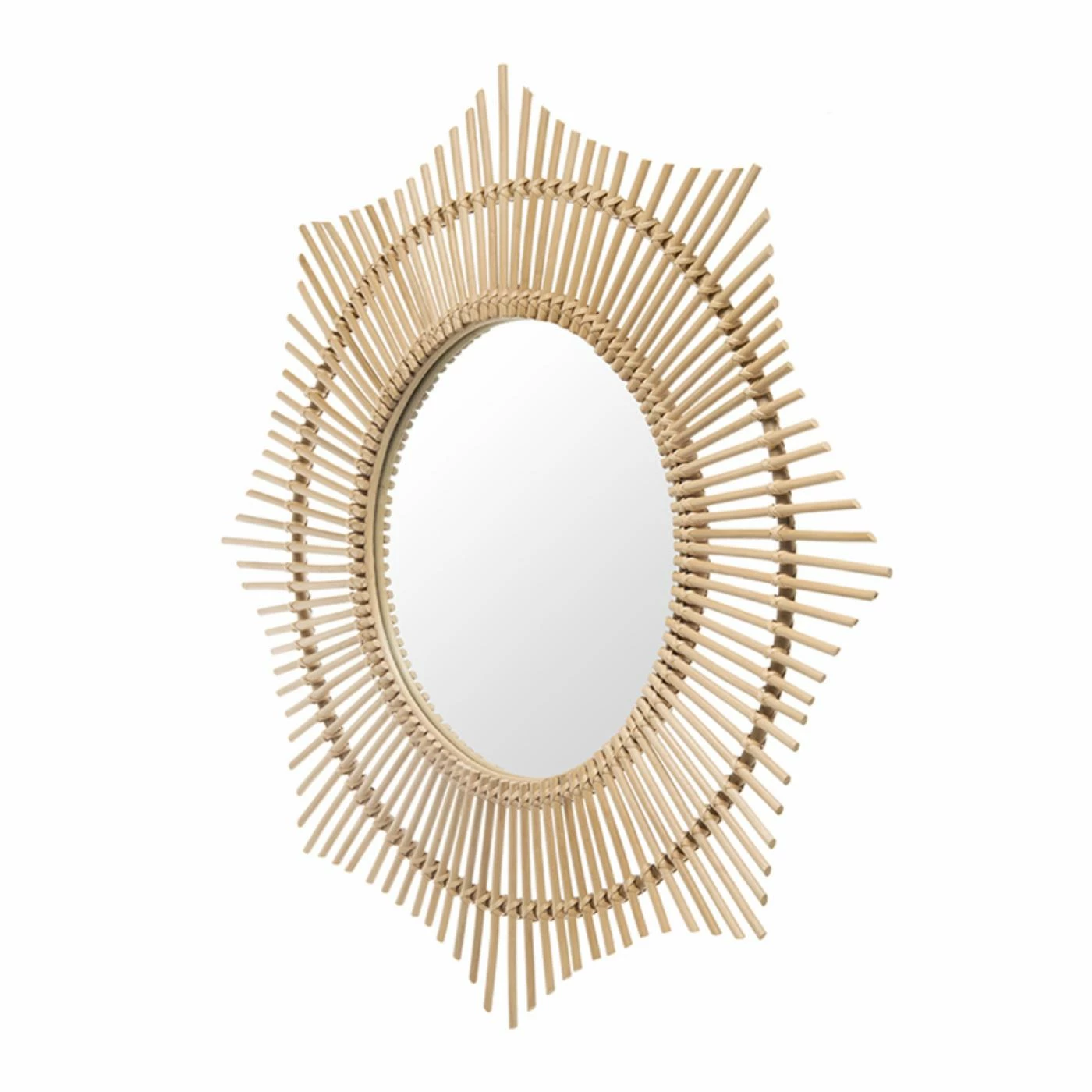 Promo π KOUBOO Rattan Round Halo Wall Mirror - 39.5W X 39.5H In. π - Image 4