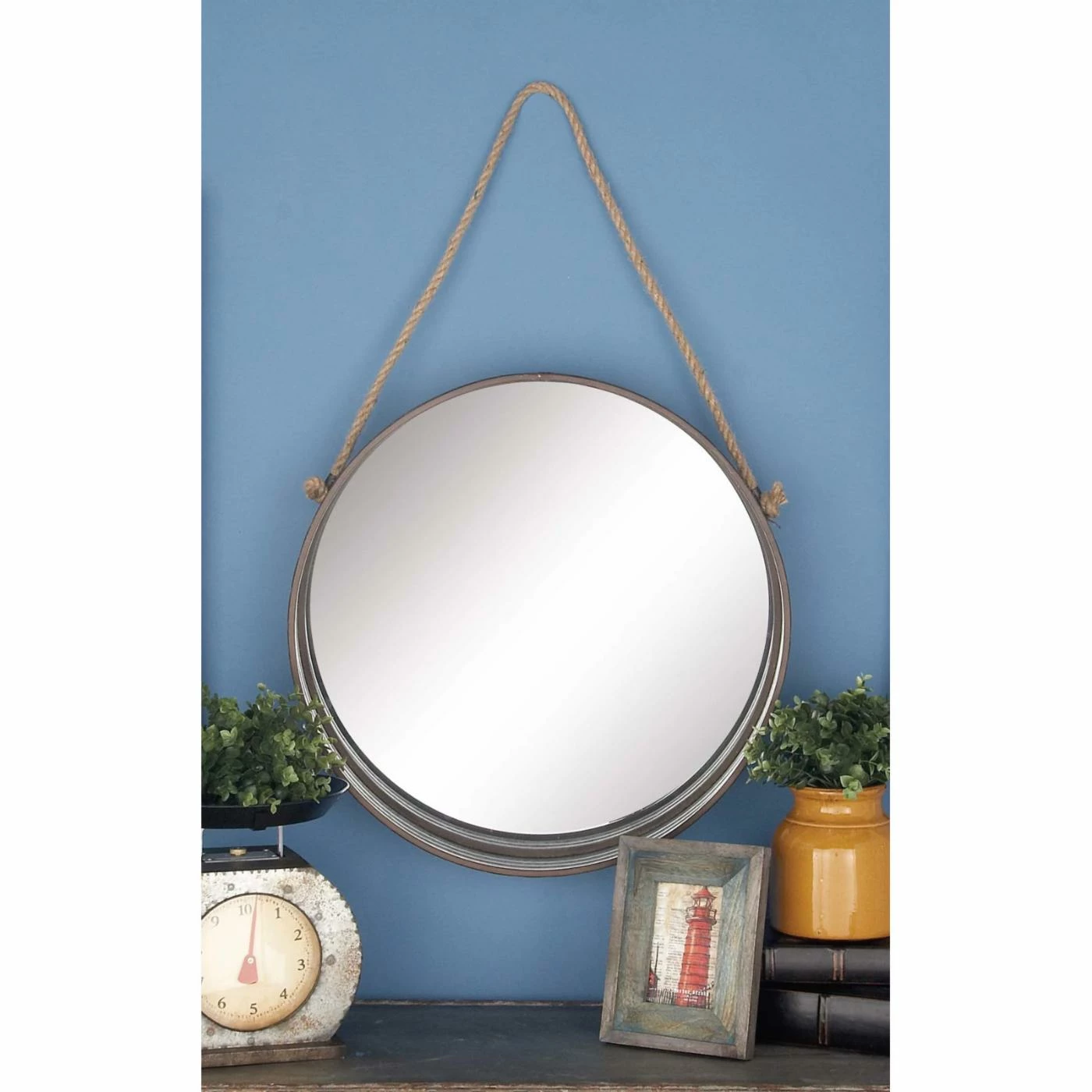 Wholesale π₯ Wall DecMode Yellow Iron Mirror With Hanging Strap - 20W X 33H In. π - Image 4