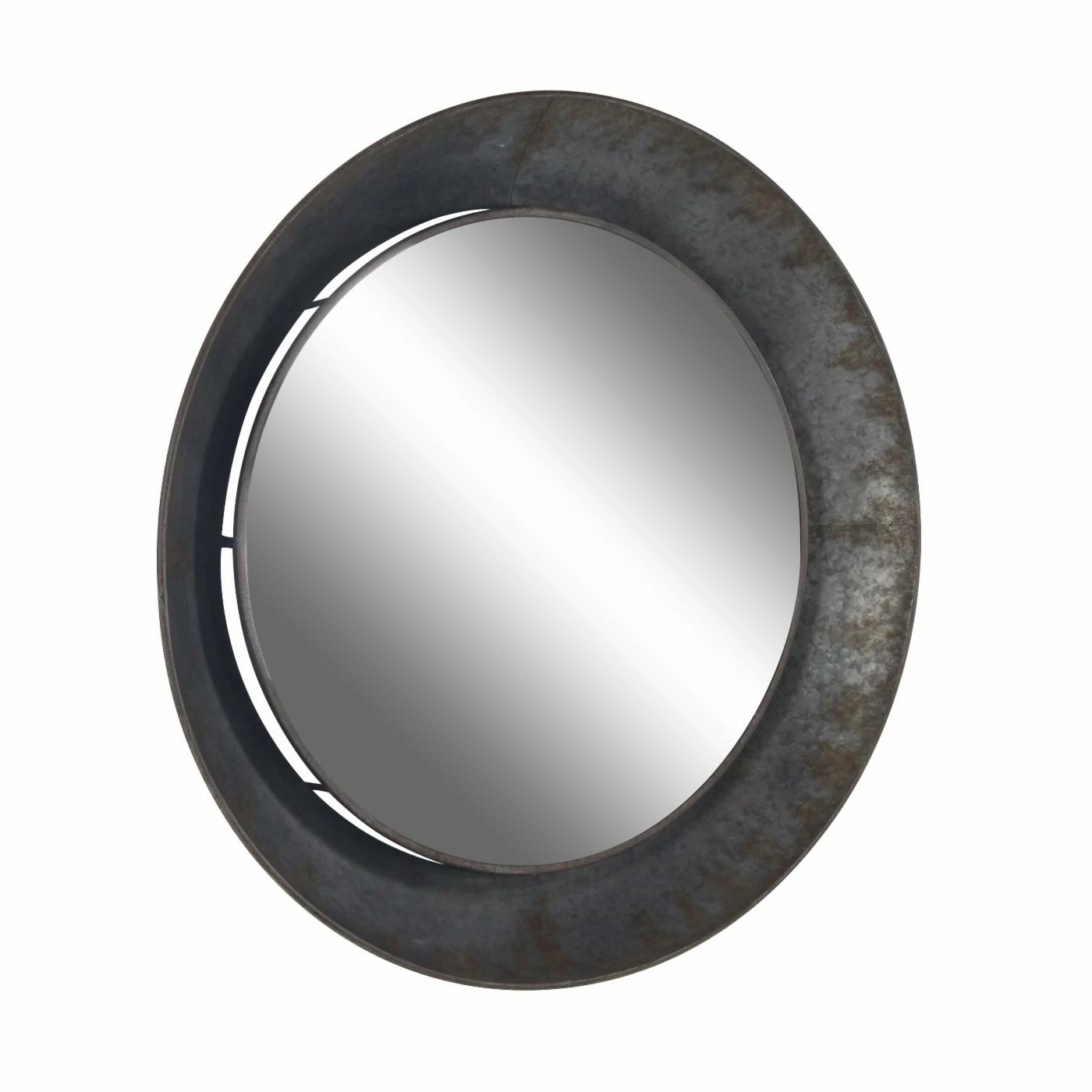 New 𧨠DecMode Round Wood And Iron Wall Mirror - 35W X 35H In. ⨠- Image 4