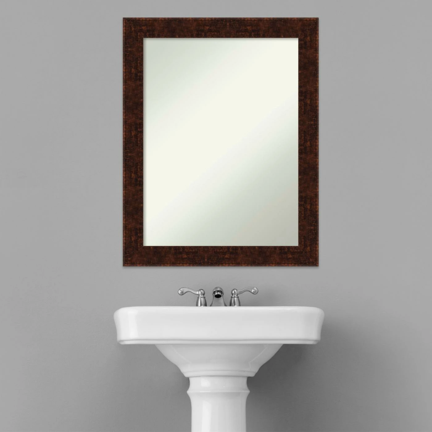 Budget β¨ Amanti Art William Mottled Bronze Framed Non-Beveled Bathroom Vanity Wall Mirror - 22 X 28 In βοΈ - Image 6