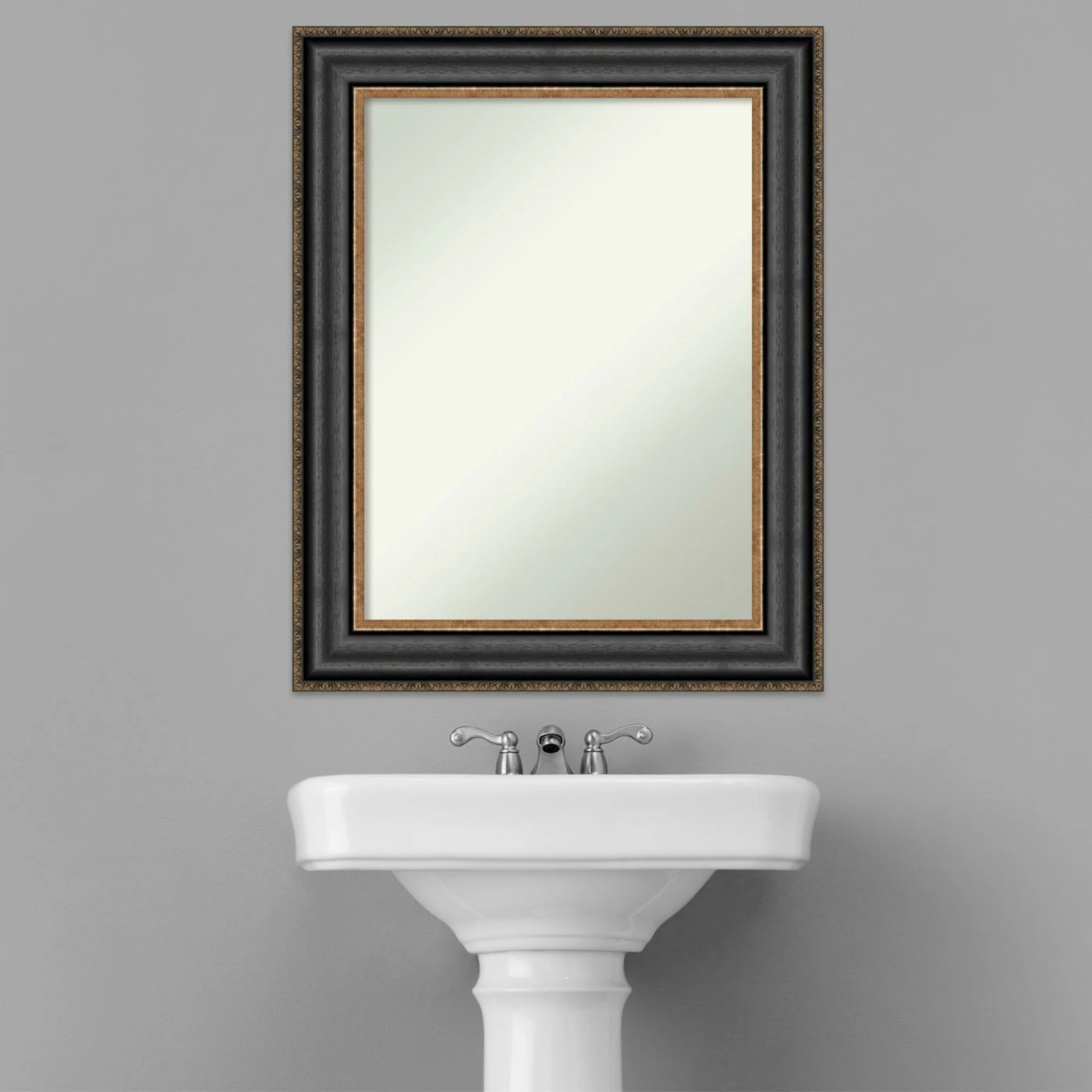 Outlet π Amanti Art Thomas Black Bronze Framed Non-Beveled Bathroom Vanity Wall Mirror - 23.75 X 29.75 In π - Image 6