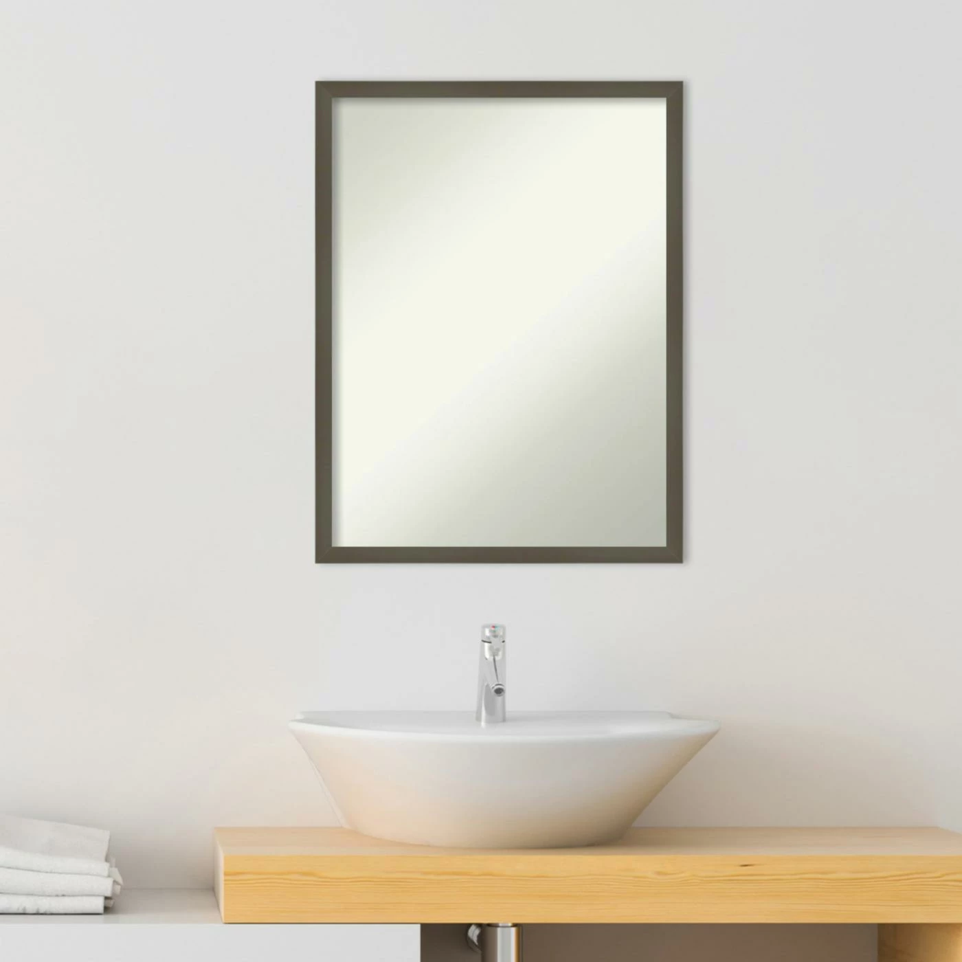 Cheapest β Amanti Art Svelte Clay Grey Wood Framed Non-Beveled Bathroom Vanity Wall Mirror - 19.25 X 25.25 In π₯ - Image 6