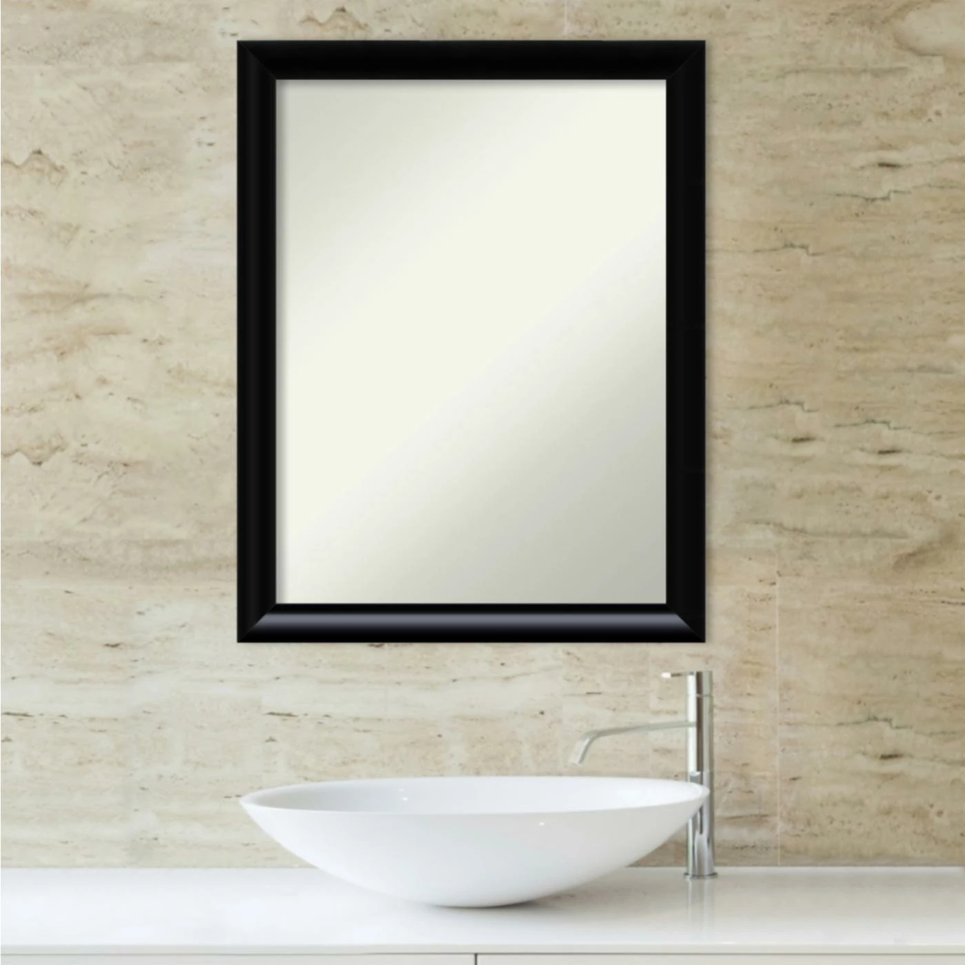 Outlet π Amanti Art Steinway Black Scoop Wood Framed Non-Beveled Bathroom Vanity Wall Mirror - 21 X 27 In π€© - Image 6