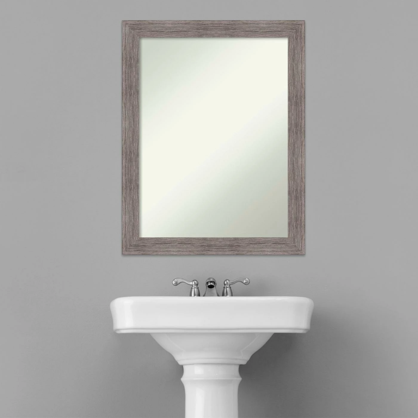 Best reviews of π₯ Amanti Art Pinstripe Plank Grey Narrow Framed Non-Beveled Bathroom Vanity Wall Mirror - 21.5 X 27.5 In β - Image 6