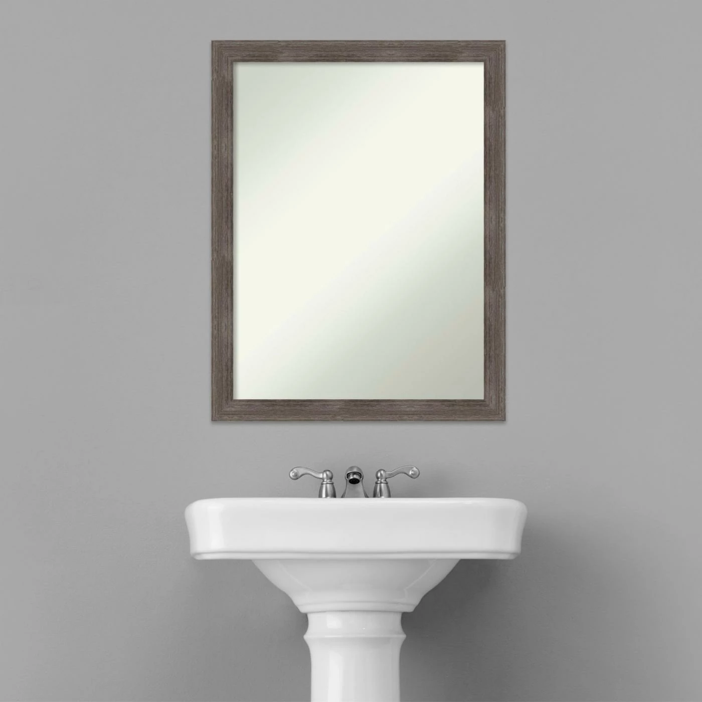 Best reviews of ๐งจ Amanti Art Pinstripe Lead Grey Wood Framed Non-Beveled Bathroom Vanity Wall Mirror - 20.5 X 26.5 In ๐ - Image 6