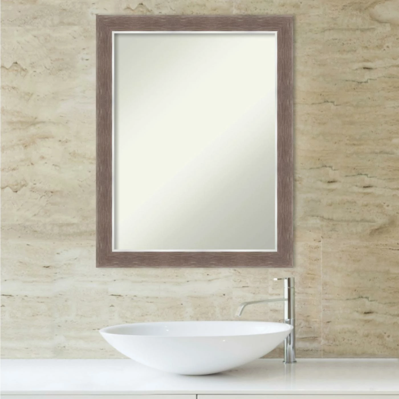 Best deal π Amanti Art Noble Mocha Framed Non-Beveled Bathroom Vanity Wall Mirror - 21.5 X 27.5 In π - Image 6