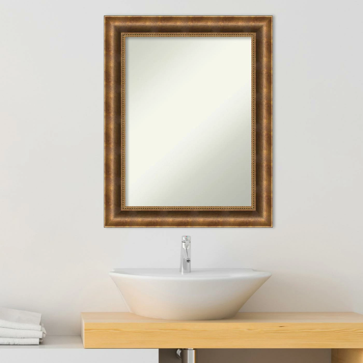 Budget π Amanti Art Manhattan Bronze Wood Framed Non-Beveled Bathroom Vanity Wall Mirror - 23.5 X 29.5 In π - Image 6
