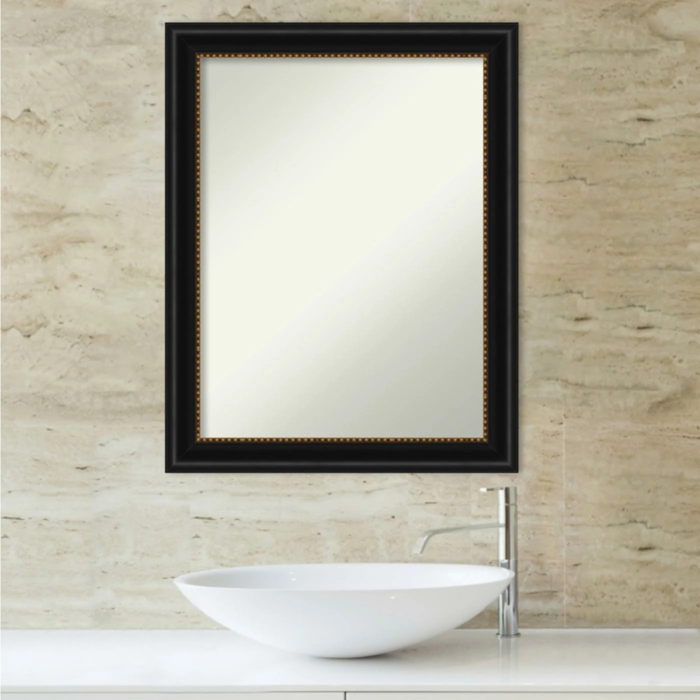 Coupon π Amanti Art Manhattan Black Framed Non-Beveled Bathroom Vanity Wall Mirror - 22 X 28 In π - Image 6