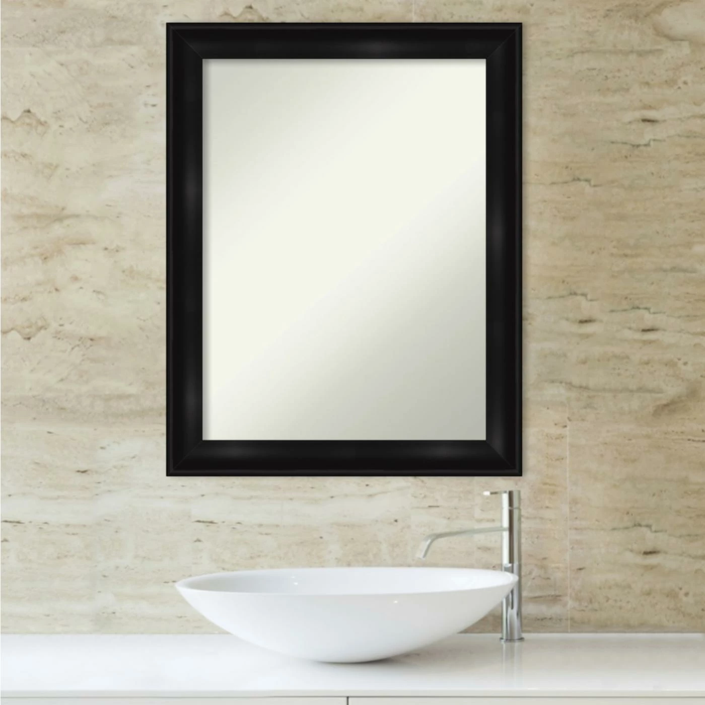 Cheapest ๐งจ Amanti Art Grand Black Narrow Framed Non-Beveled Bathroom Vanity Wall Mirror - 22 X 28 In ๐ - Image 6