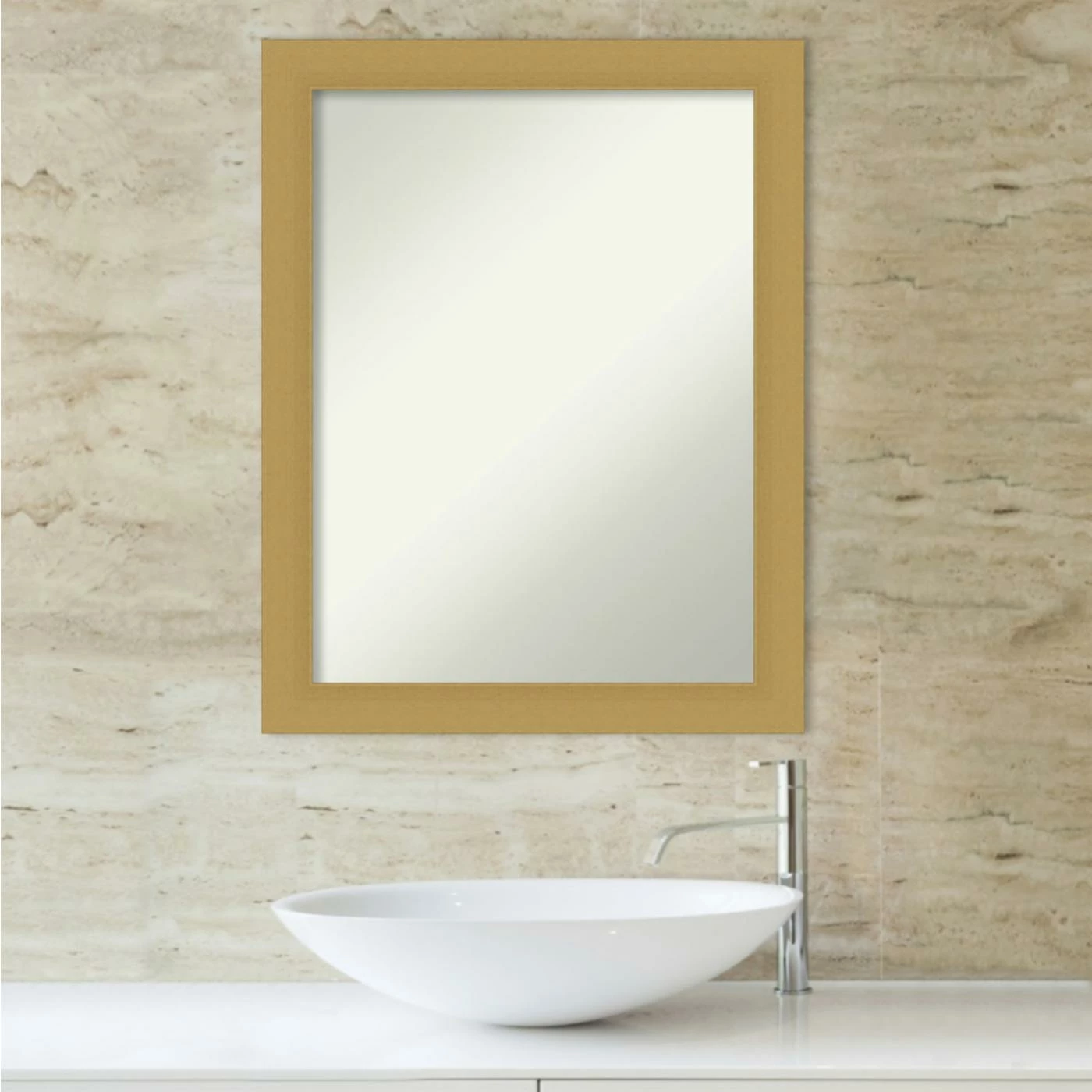 Best Sale ๐ Amanti Art Grace Brushed Gold Framed Non-Beveled Bathroom Vanity Wall Mirror - 21.5 X 27.5 In โ๏ธ - Image 6