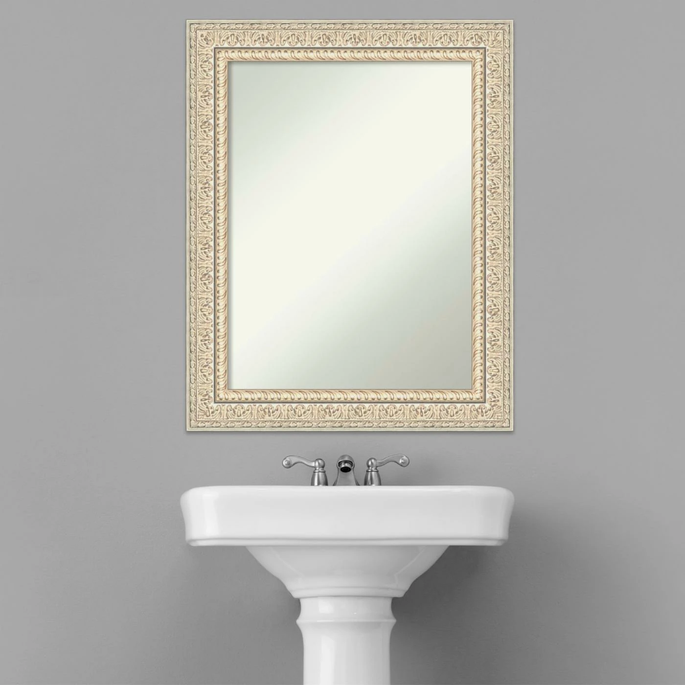 Wholesale β¨ Amanti Art Fair Baroque Cream Wood Framed Non-Beveled Bathroom Vanity Wall Mirror - 23.5 X 29.5 In π₯ - Image 6