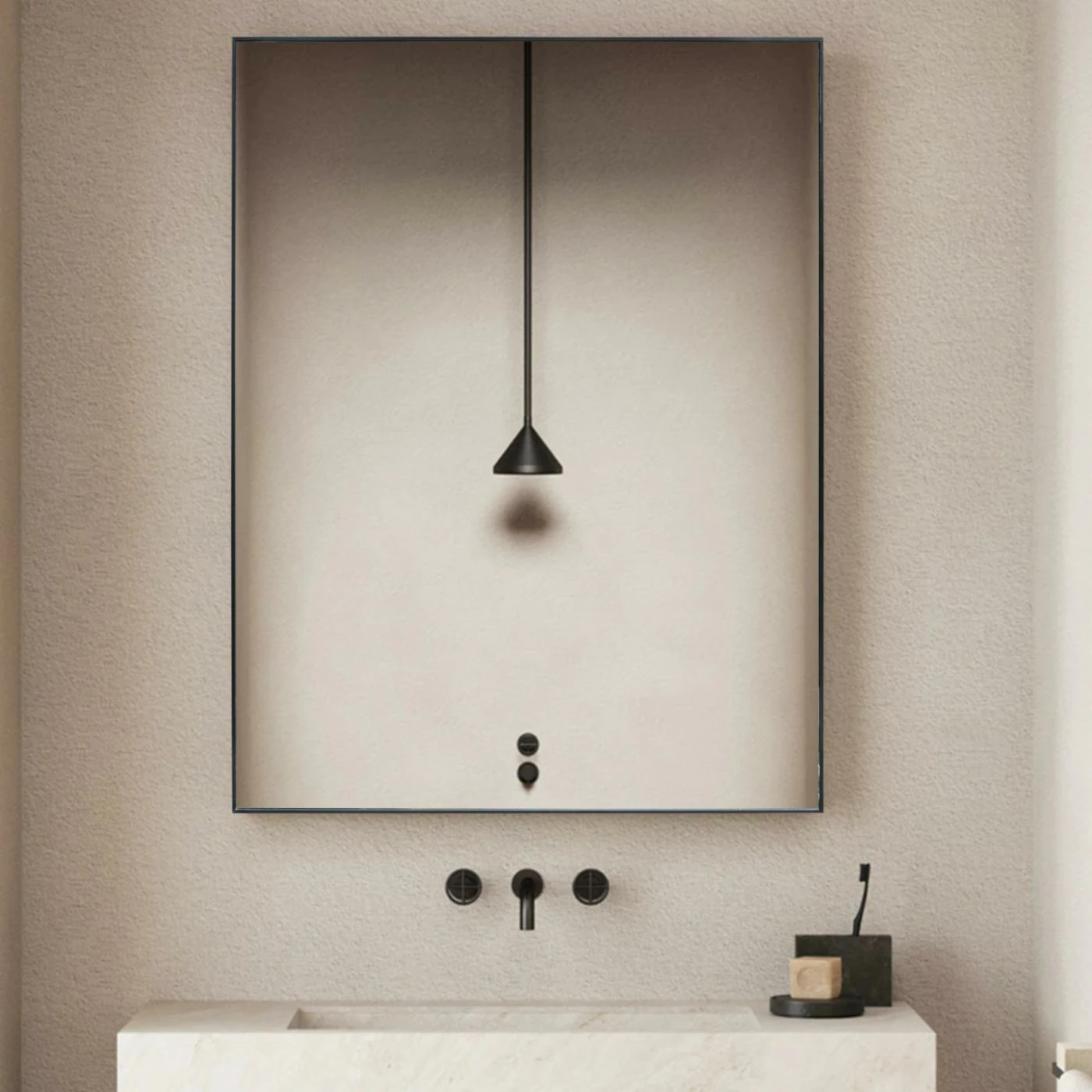 Best Sale ✨ Decor Wonderland Vanta Rectangular Black Metal Framed Wall Mirror With Dual Mounting Brackets ❤️ - Image 6