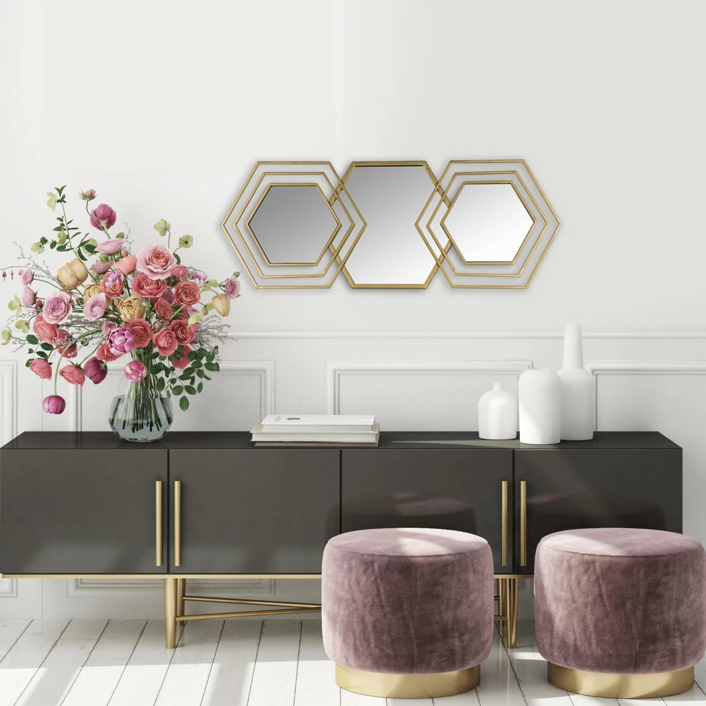 Brand new βοΈ Stratton Home Décor Stratton Home Decor Caroline Hexagon Wall Mirror 𧨠- Image 6