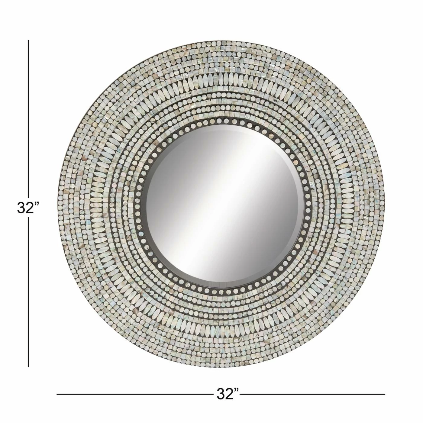 Top 10 π DecMode Opalescent Pearl Mussel Shells Wall Mirror π - Image 6