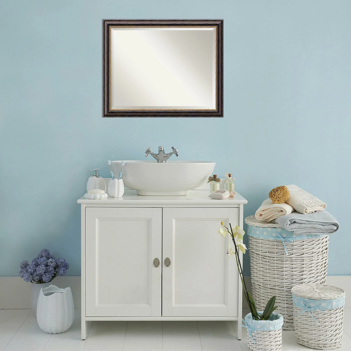Outlet 👍 Bathroom Vanity Amanti Art Tuscan Rustic Bathroom Mirror 🌟 - Image 6