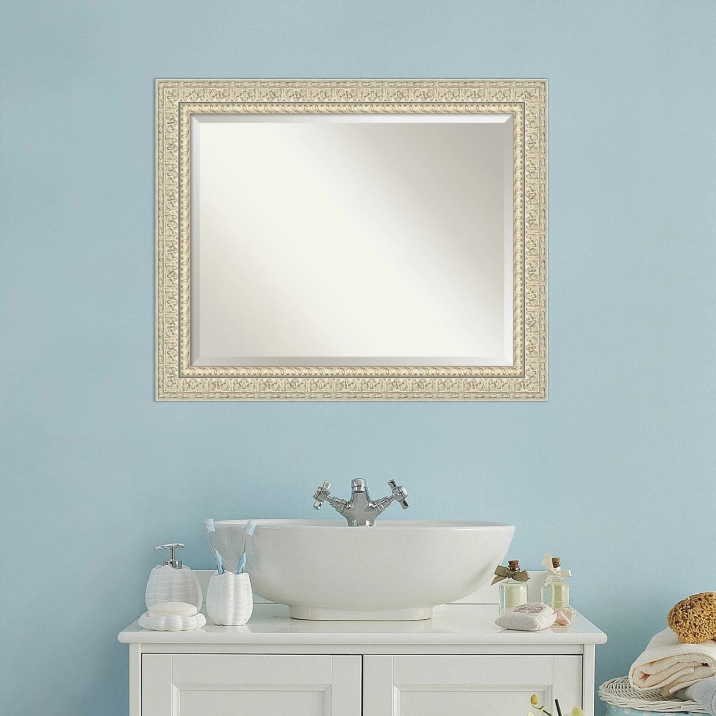 Buy π₯ Amanti Art Fair Baroque Rectangular Beveled Bathroom Vanity Mirror π - Image 7
