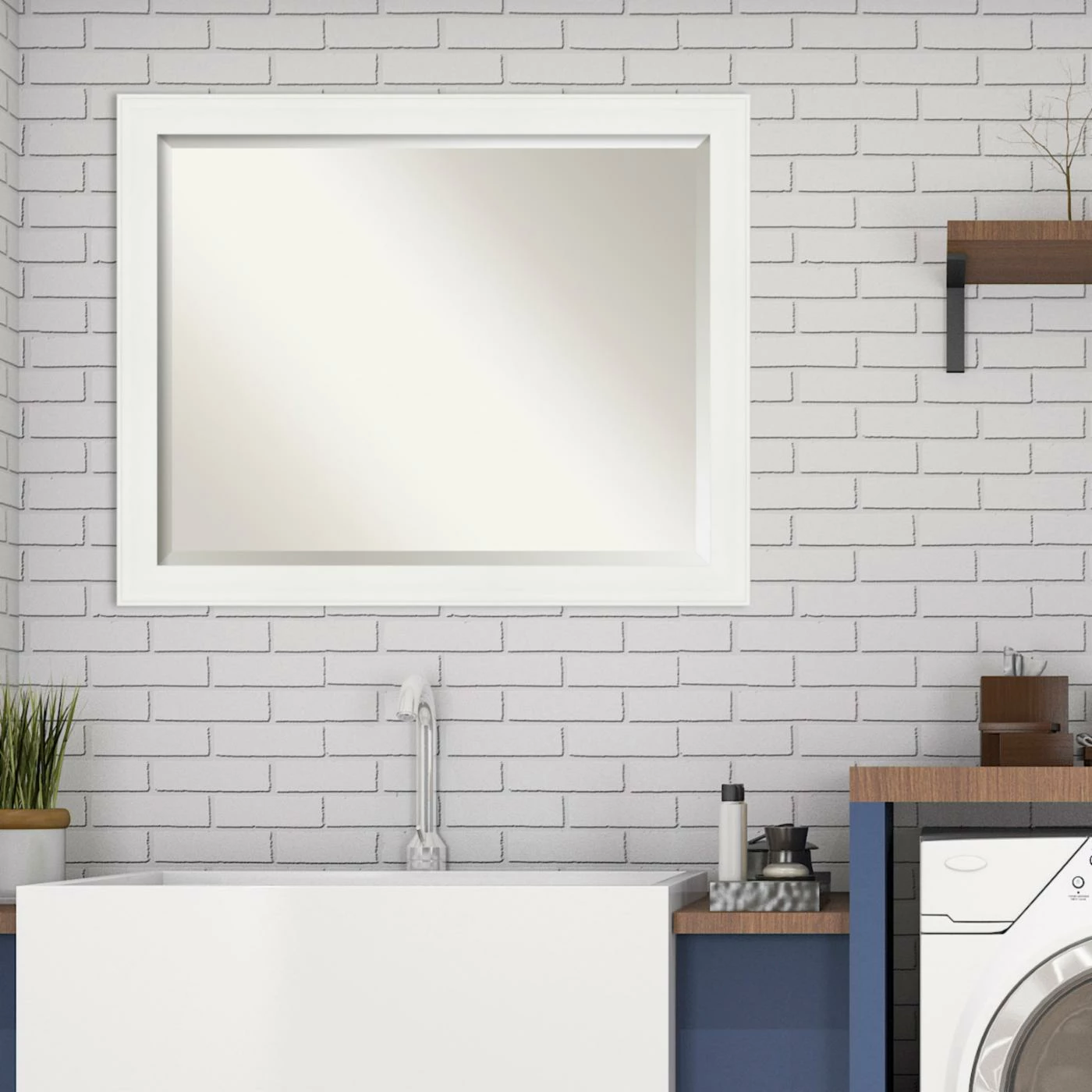 Brand new π Amanti Art Vanity White Narrow Framed Bathroom Vanity Mirror π - Image 7