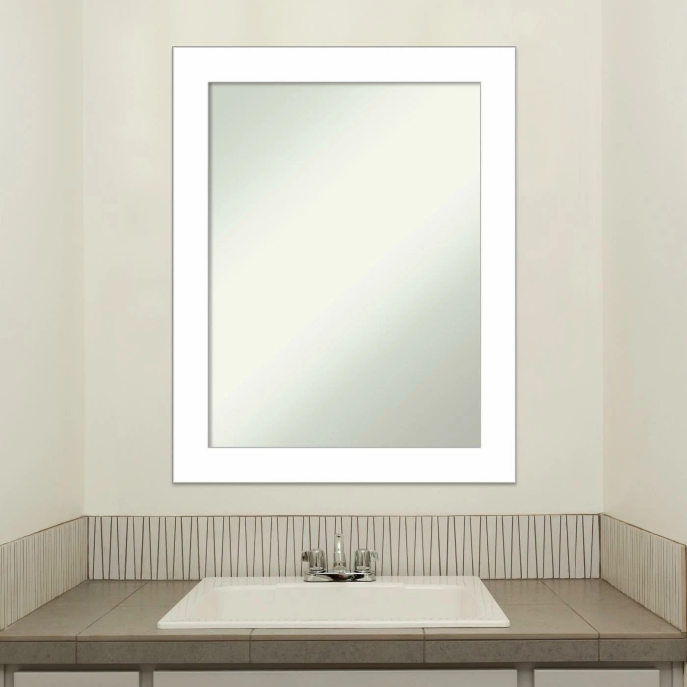 Top 10 𧨠Amanti Art Wedge White Framed Non-Beveled Bathroom Vanity Wall Mirror - 22 X 28 In π - Image 7