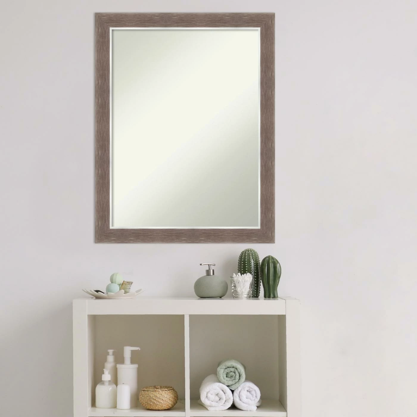 Best deal π Amanti Art Noble Mocha Framed Non-Beveled Bathroom Vanity Wall Mirror - 21.5 X 27.5 In π - Image 7