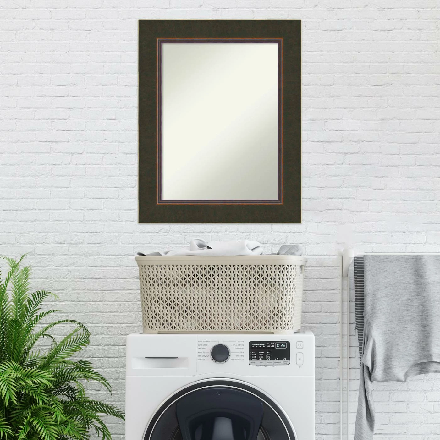 Discount ๐ Amanti Art Milano Bronze Wood Framed Non-Beveled Bathroom Vanity Wall Mirror - 24.5 X 30.5 In ๐ - Image 7