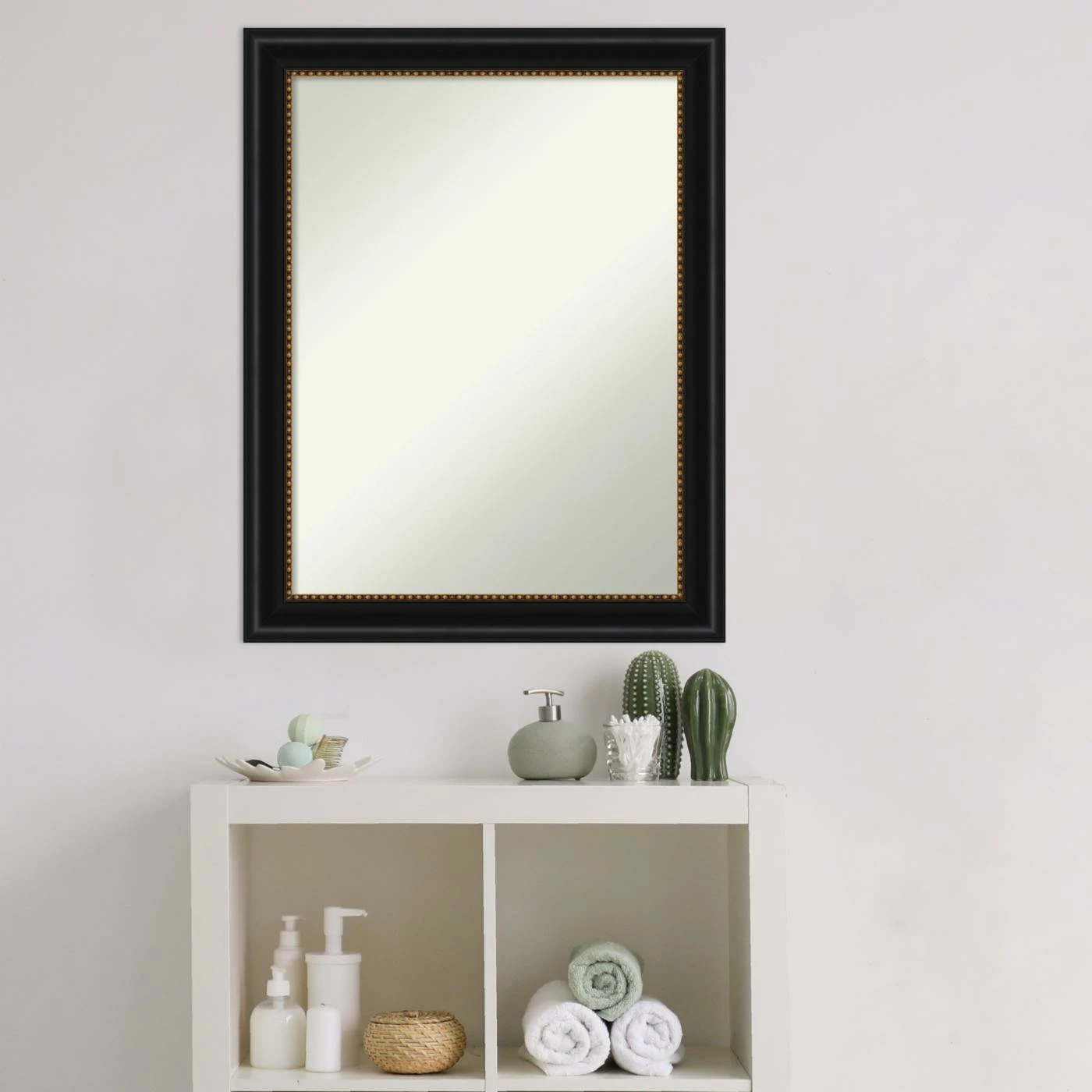 Coupon π Amanti Art Manhattan Black Framed Non-Beveled Bathroom Vanity Wall Mirror - 22 X 28 In π - Image 7
