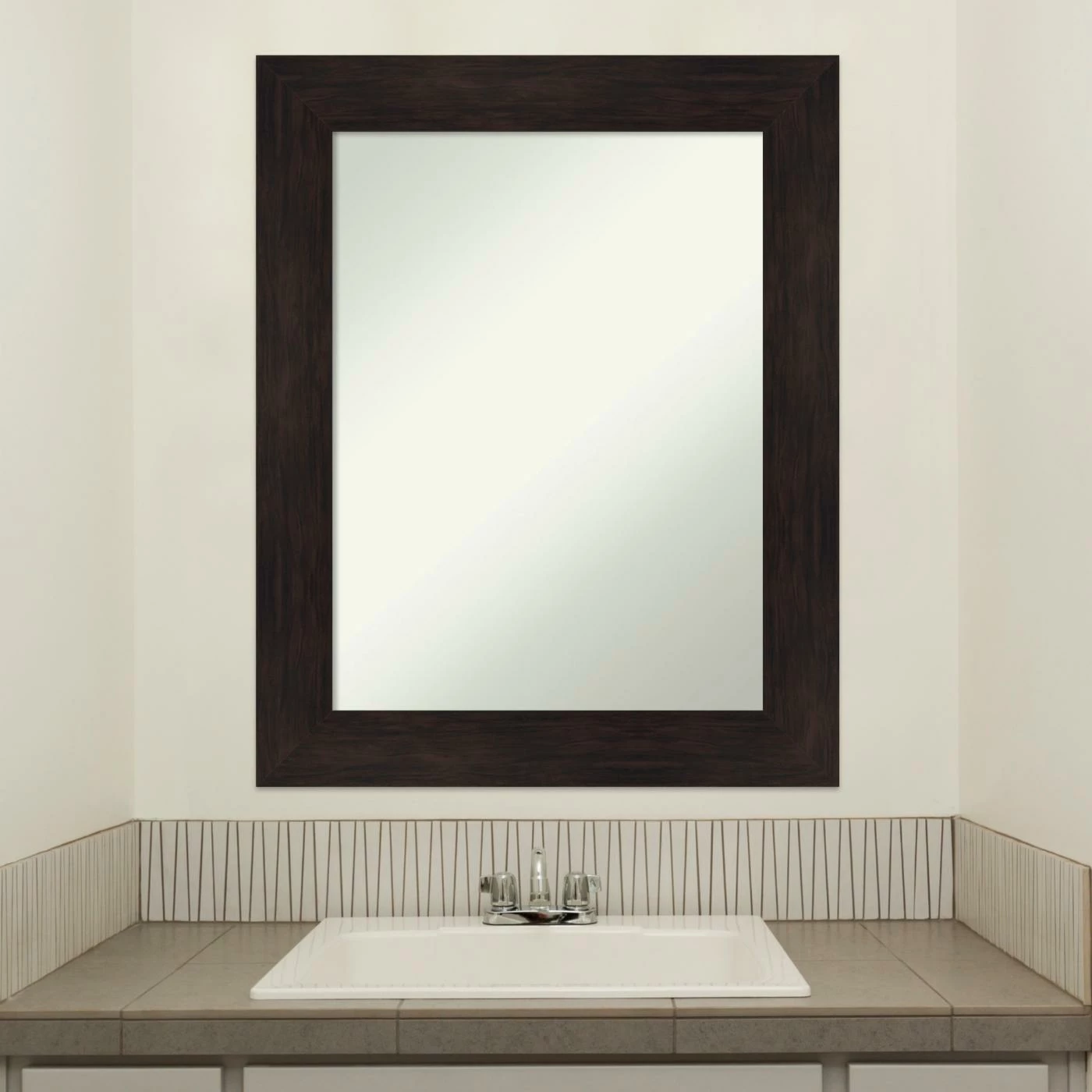New 🤩 Amanti Art Furniture Espresso Framed Non-Beveled Bathroom Vanity Wall Mirror - 23.5 X 29.5 In 🎁 - Image 7