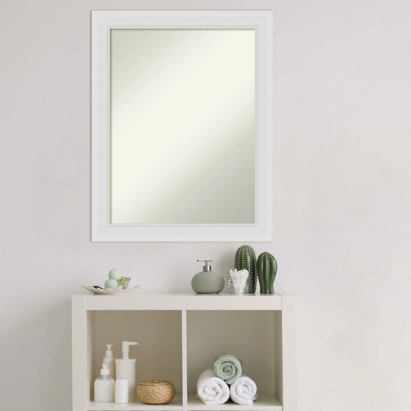 Hot Sale π― Amanti Art Flair Soft White Framed Non-Beveled Bathroom Vanity Wall Mirror - 22 X 28 In π€© - Image 7