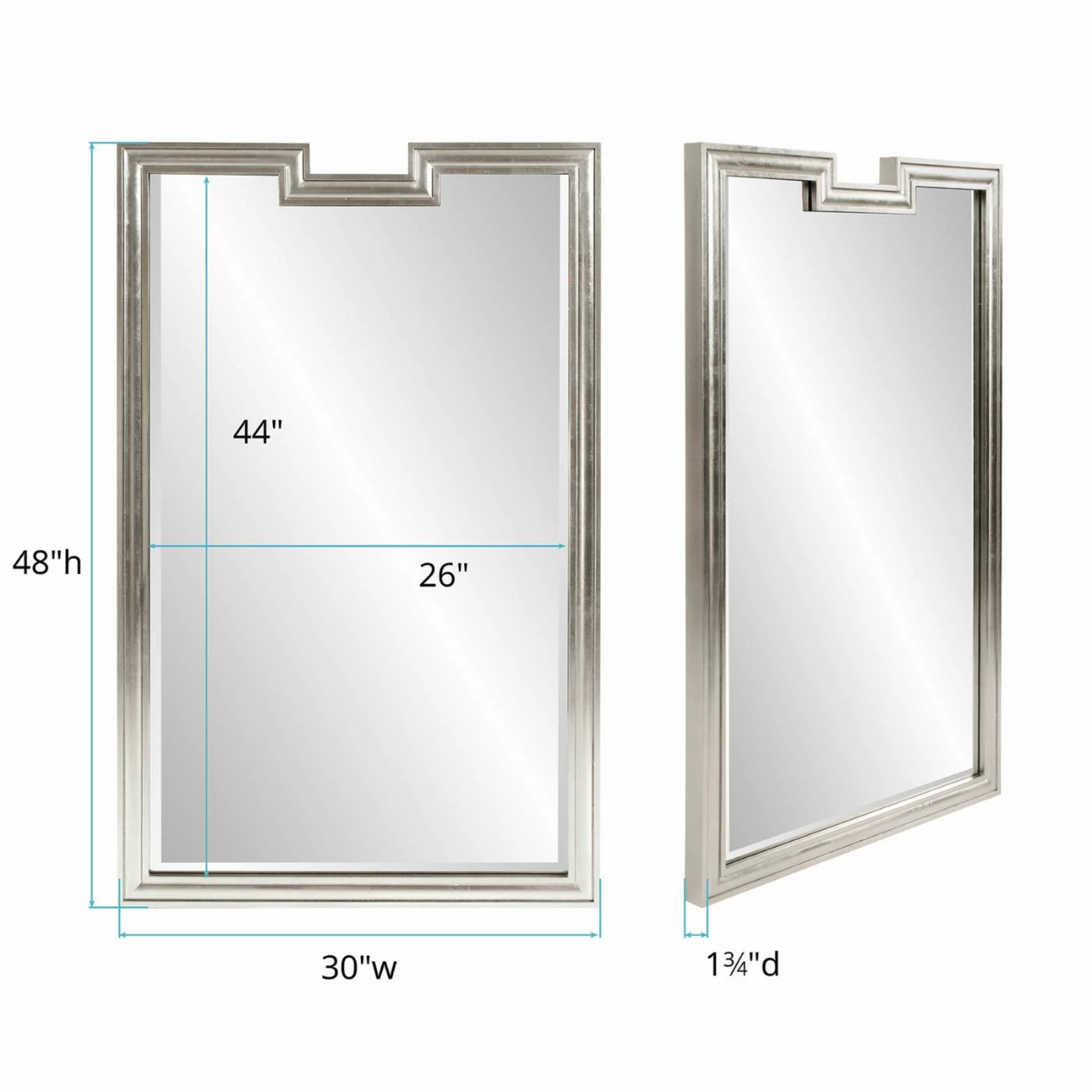 Best deal ๐ Wall Elizabeth Austin Danube Silver Mirror - 30W X 48H In. โค๏ธ - Image 7