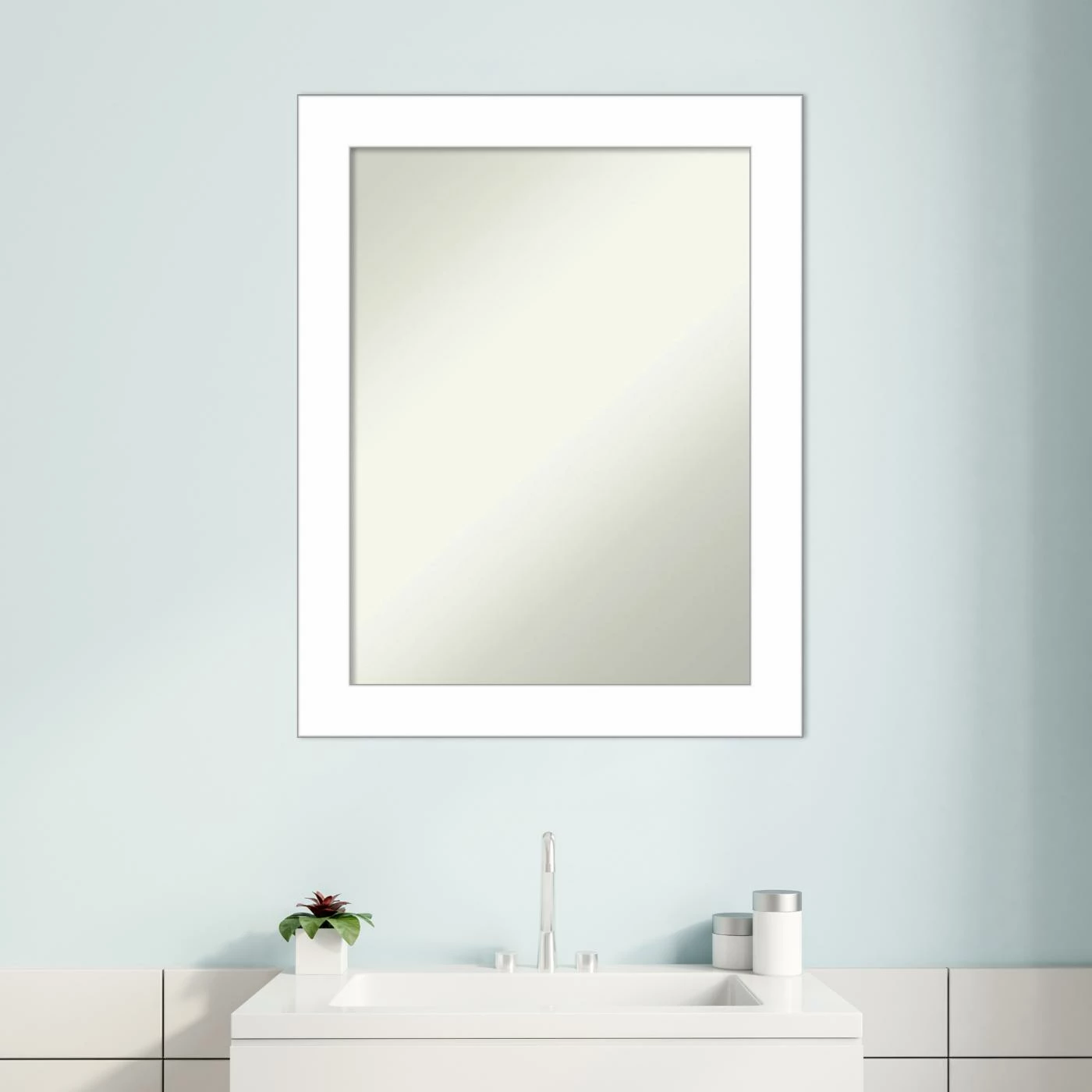 Top 10 𧨠Amanti Art Wedge White Framed Non-Beveled Bathroom Vanity Wall Mirror - 22 X 28 In π - Image 8