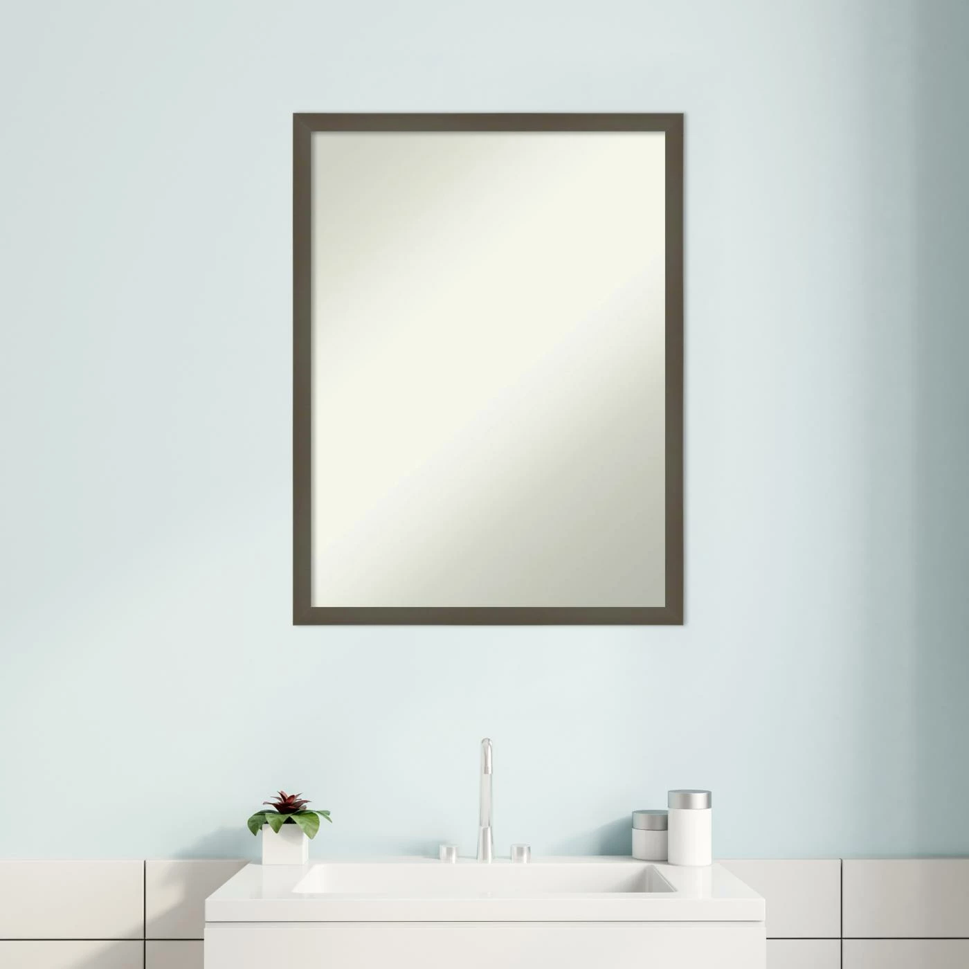 Cheapest β Amanti Art Svelte Clay Grey Wood Framed Non-Beveled Bathroom Vanity Wall Mirror - 19.25 X 25.25 In π₯ - Image 8