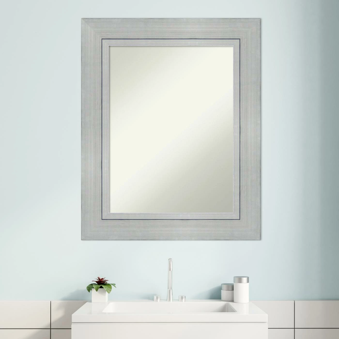 Cheapest β€οΈ Amanti Art Romano Silver Wood Framed Non-Beveled Bathroom Vanity Wall Mirror - 25.25 X 31.25 In β - Image 7
