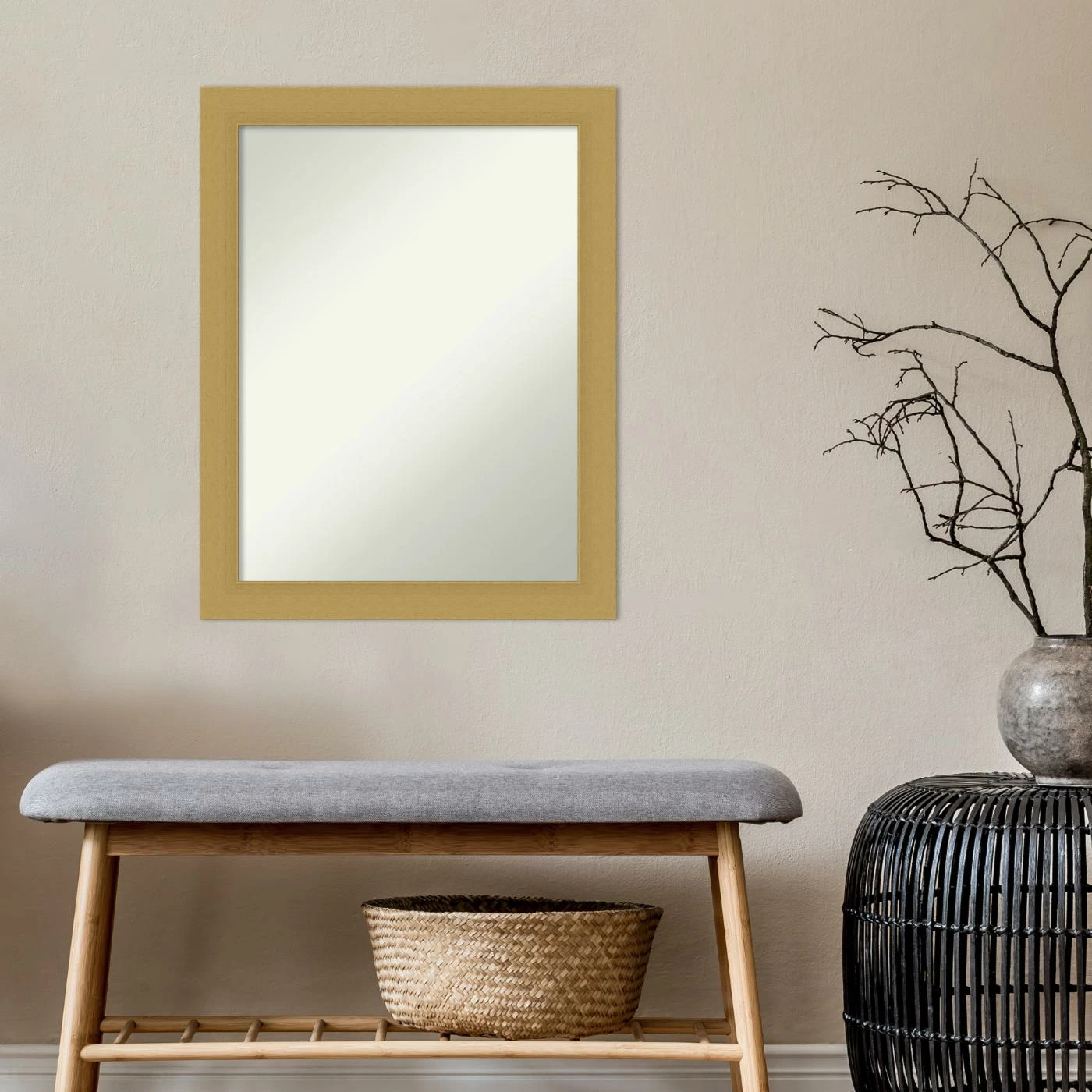 Best Sale ๐ Amanti Art Grace Brushed Gold Framed Non-Beveled Bathroom Vanity Wall Mirror - 21.5 X 27.5 In โ๏ธ - Image 8
