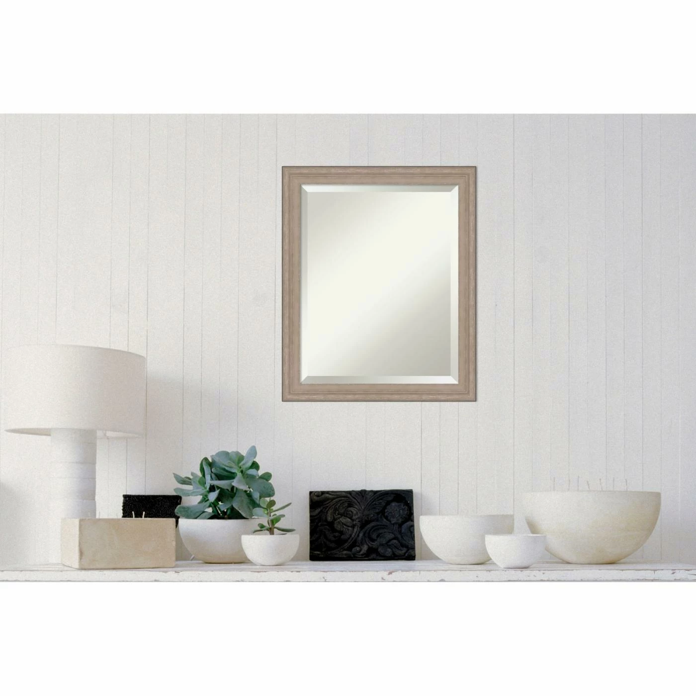 Hot Sale π Bathroom Vanity Amanti Art Curve Decorative Beveled Rectangular Wall Mirror β€οΈ - Image 9