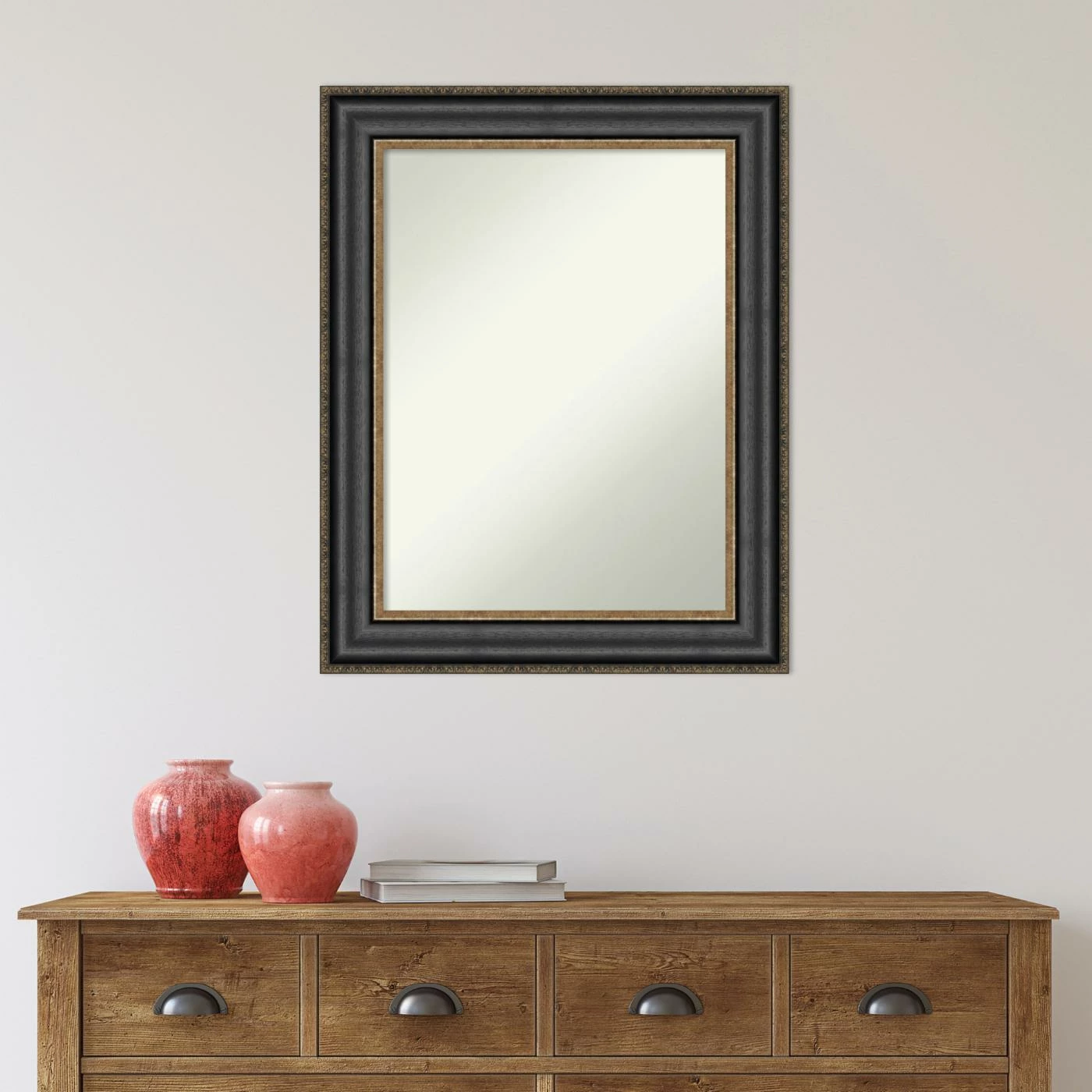 Outlet π Amanti Art Thomas Black Bronze Framed Non-Beveled Bathroom Vanity Wall Mirror - 23.75 X 29.75 In π - Image 9