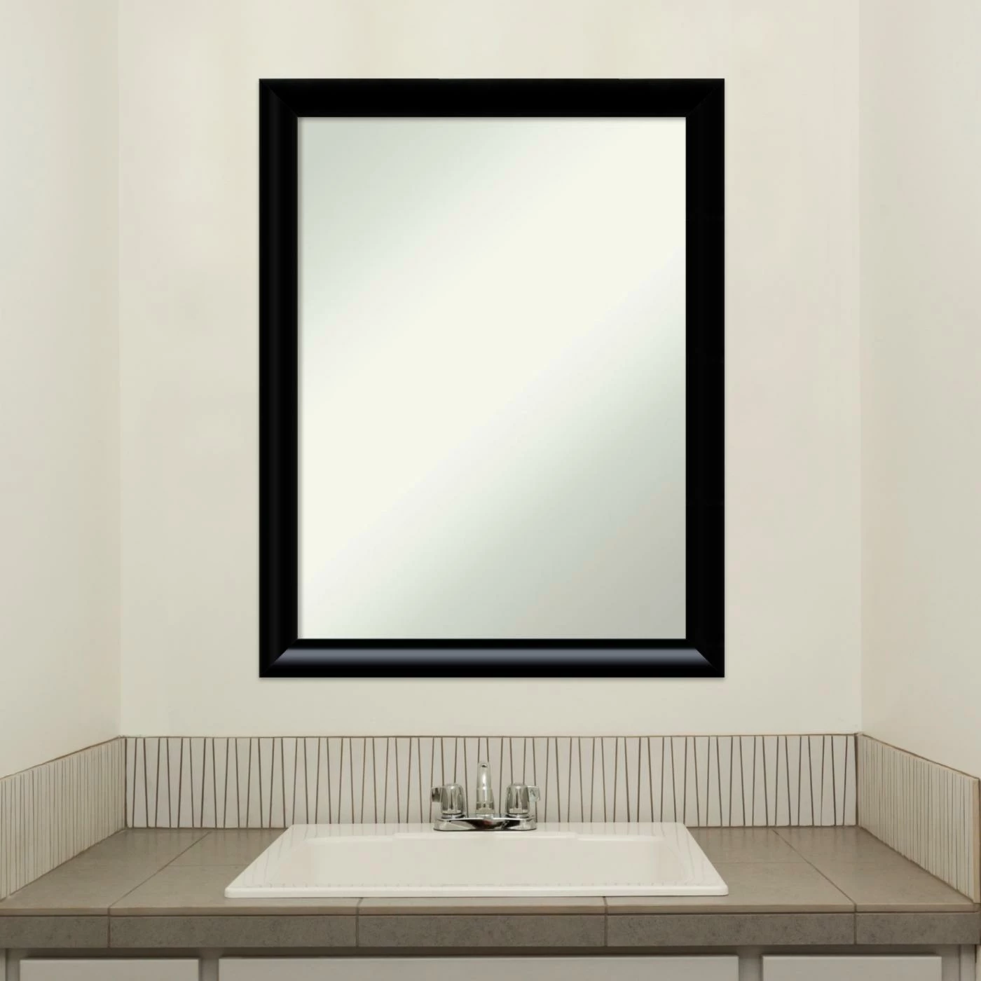 Outlet π Amanti Art Steinway Black Scoop Wood Framed Non-Beveled Bathroom Vanity Wall Mirror - 21 X 27 In π€© - Image 9