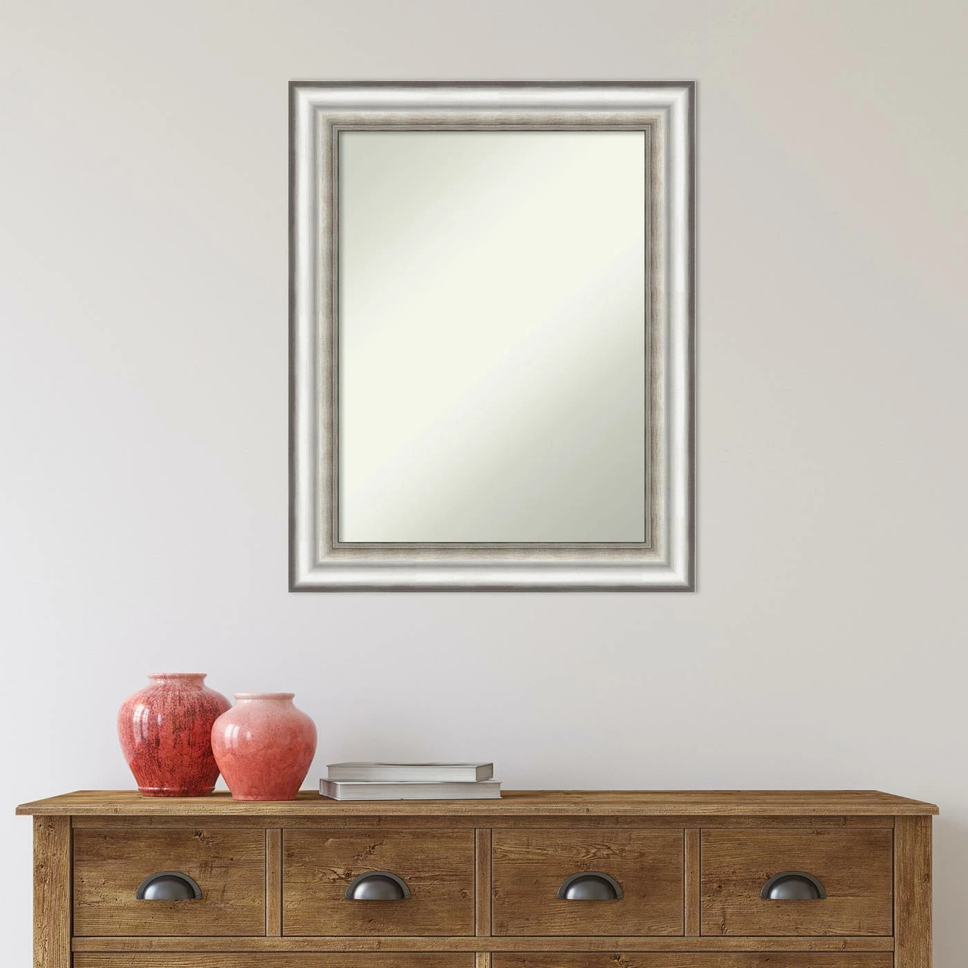 New π Amanti Art Salon Silver Framed Non-Beveled Bathroom Vanity Wall Mirror - 23.25 X 29.25 In π₯° - Image 9