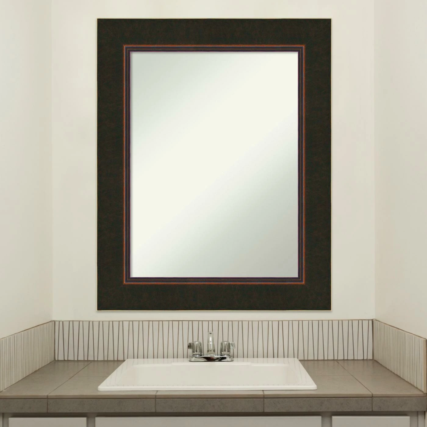 Discount ๐ Amanti Art Milano Bronze Wood Framed Non-Beveled Bathroom Vanity Wall Mirror - 24.5 X 30.5 In ๐ - Image 9