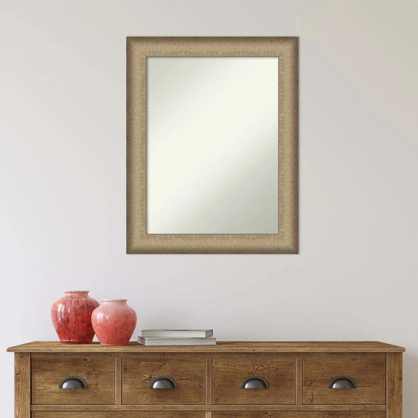 Budget π Amanti Art Elegant Brushed Bronze Framed Non-Beveled Bathroom Vanity Wall Mirror - 22.75 X 28.75 In π - Image 9