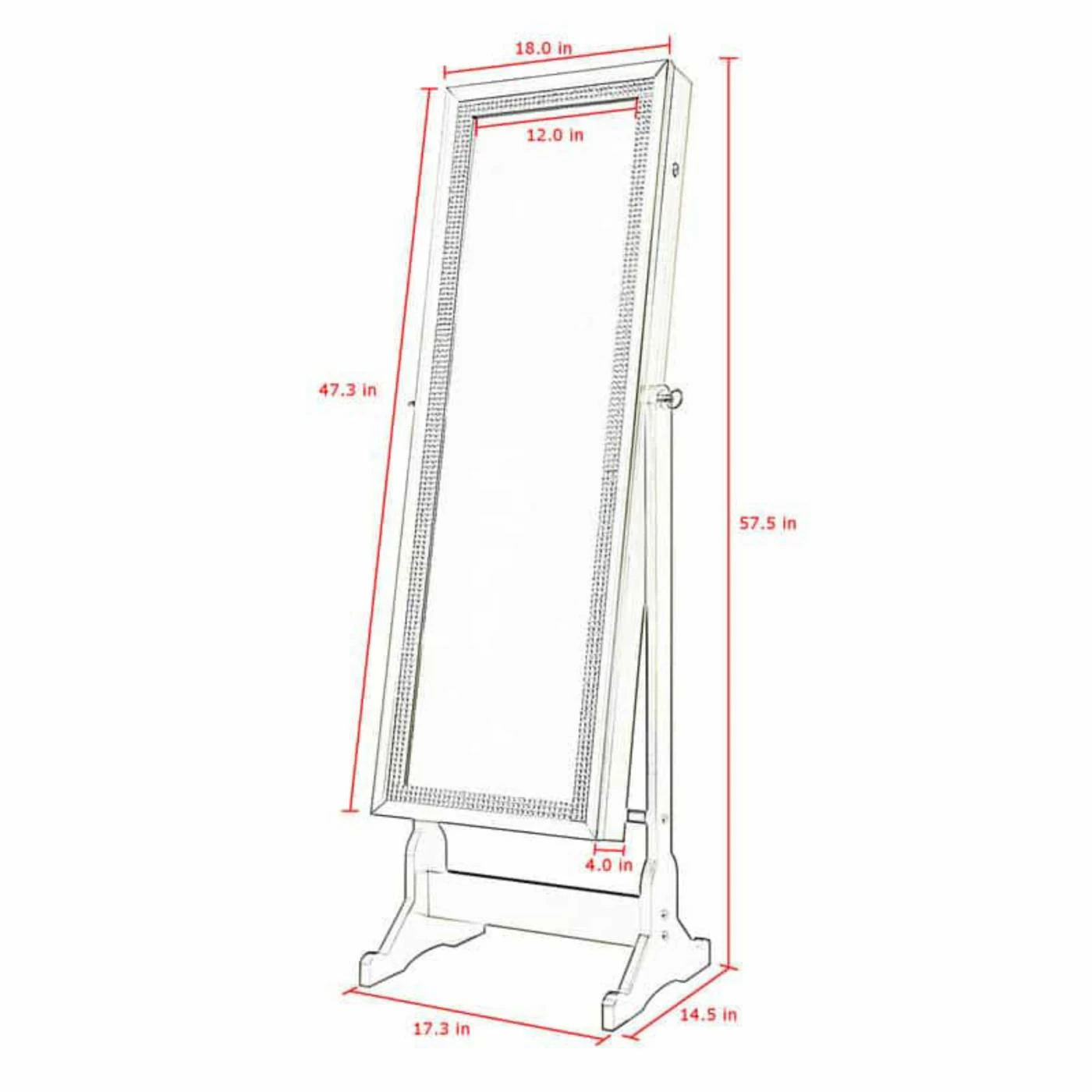 Top 10 ๐ฅฐ Inspired Home Juliette Full Length Lockable Cheval Mirror Jewelry Armoire ๐ฏ - Image 9