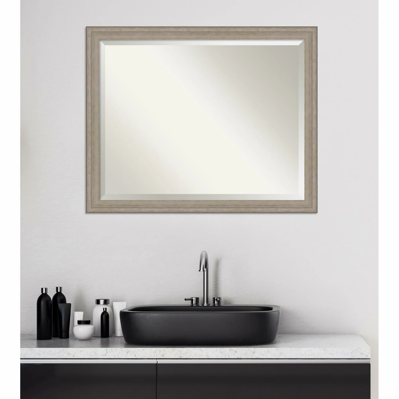 Hot Sale π Bathroom Vanity Amanti Art Curve Decorative Beveled Rectangular Wall Mirror β€οΈ - Image 10