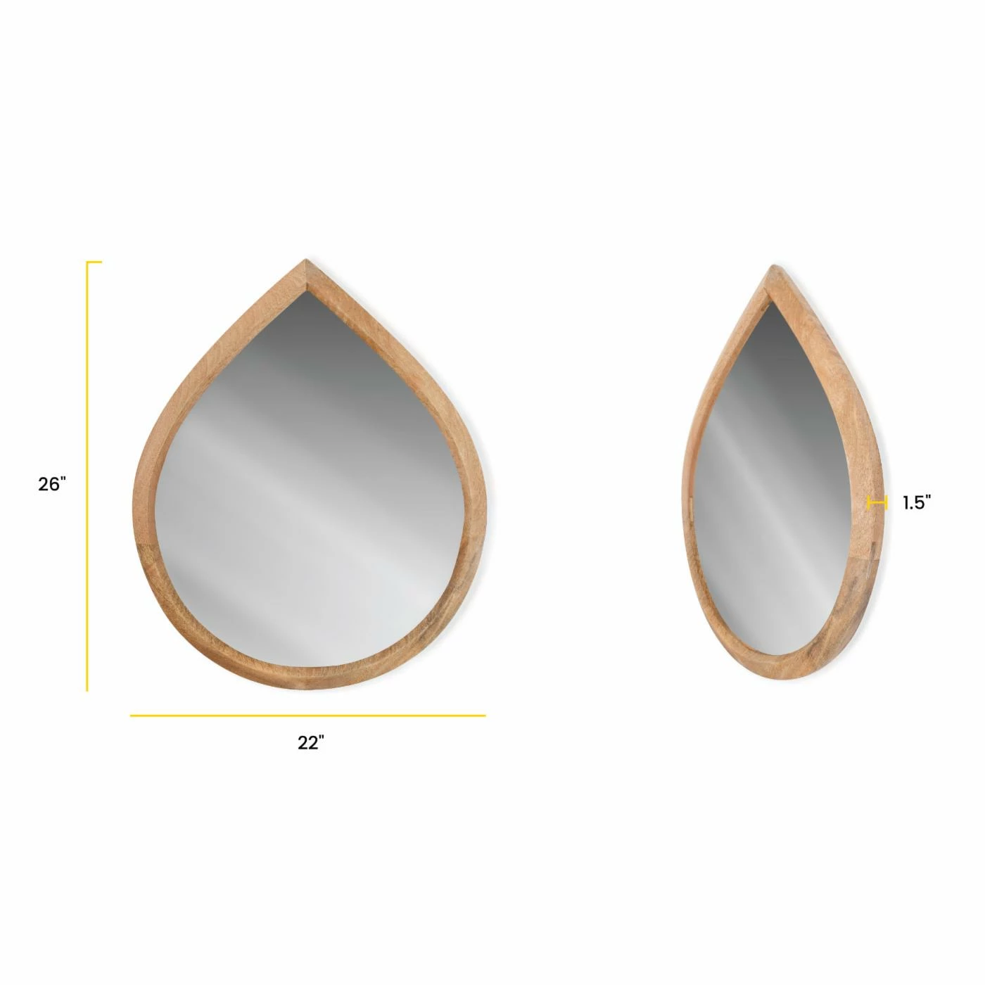 Cheapest π Poly & Bark Poly & Bark Mira Teardrop Wall Mirror - 22W X 26H In. π - Image 7