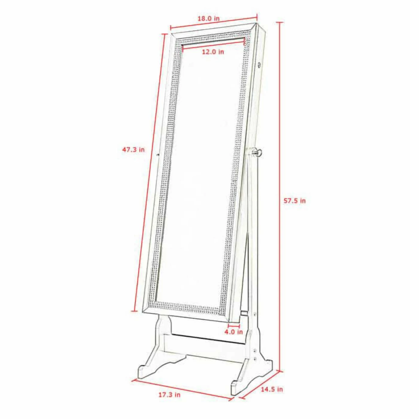 Top 10 ๐ฅฐ Inspired Home Juliette Full Length Lockable Cheval Mirror Jewelry Armoire ๐ฏ - Image 10