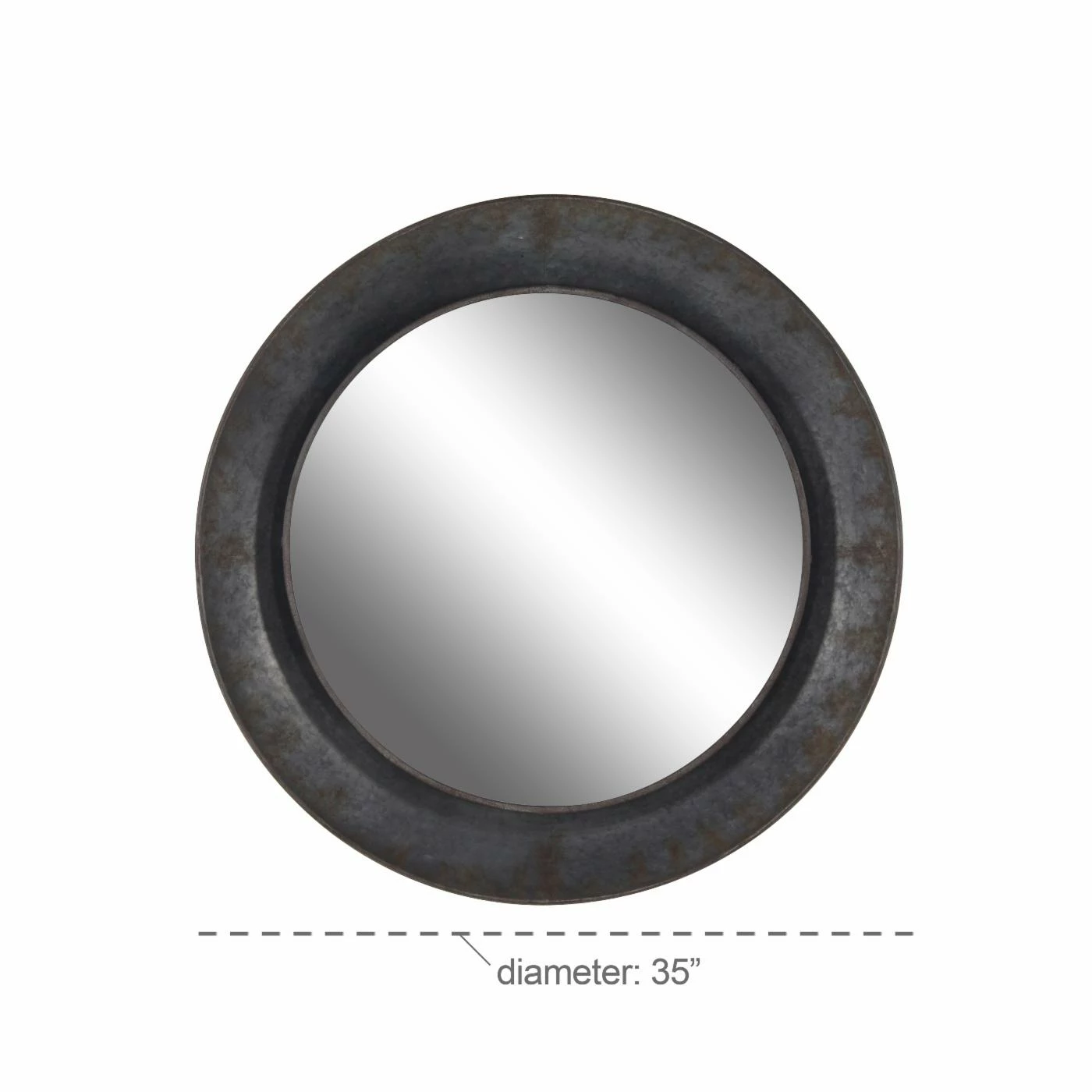 New 𧨠DecMode Round Wood And Iron Wall Mirror - 35W X 35H In. ⨠- Image 5