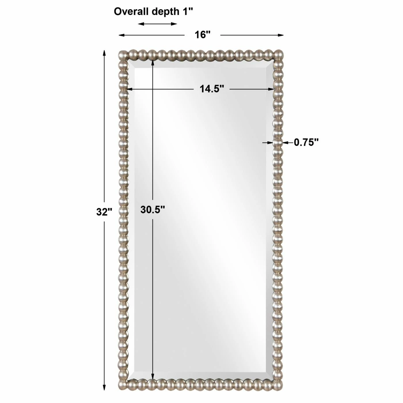 Coupon π HN Home Graves Mid-Century Modern Antiqued Silver Wall Mirror π₯ - Image 6