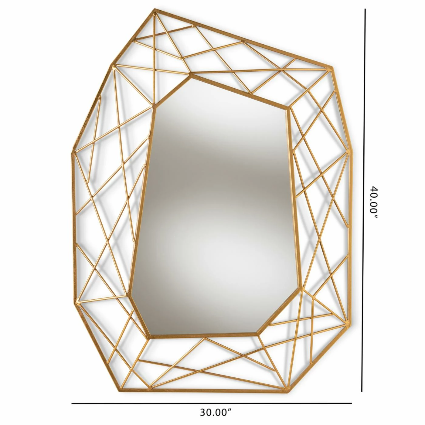 Outlet ๐ฅฐ Baxton Studio Oriana Geometric Wall Mirror - 30W X 40H In. ๐ - Image 3
