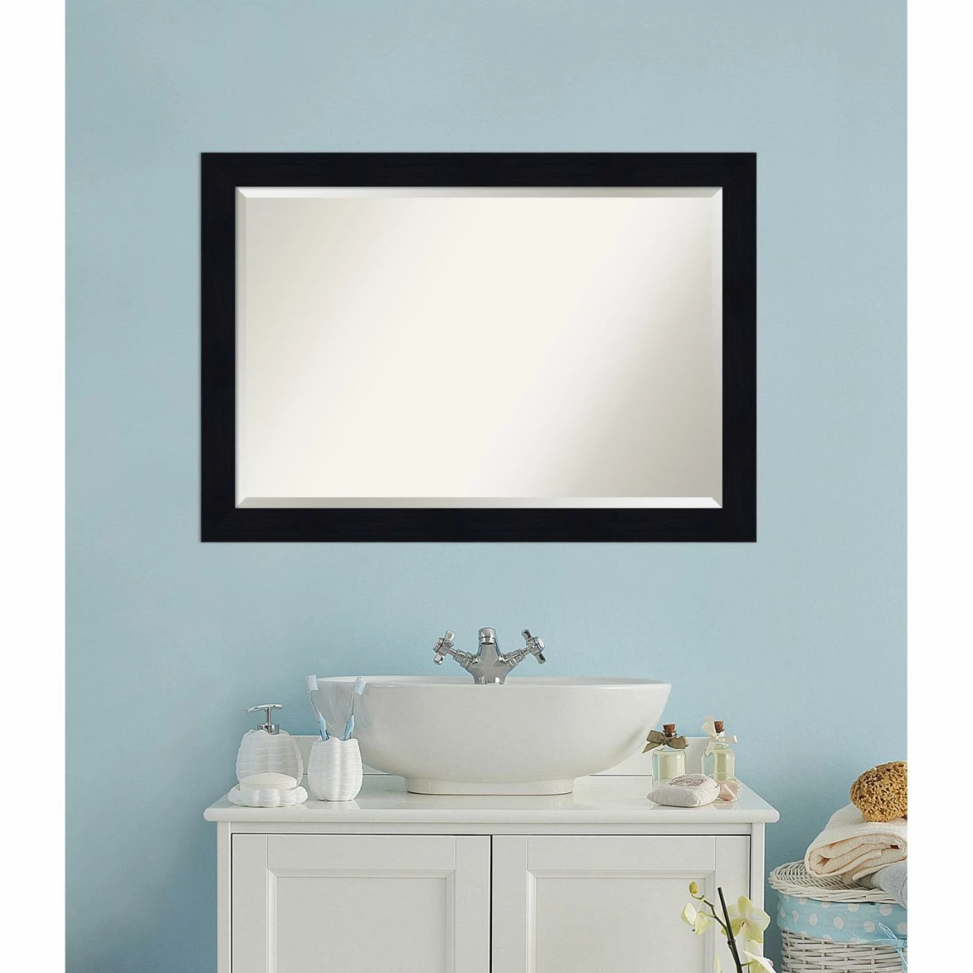 Deals π Amanti Art Shiplap Rectangular Beveled Bathroom Vanity Mirror π - Image 3