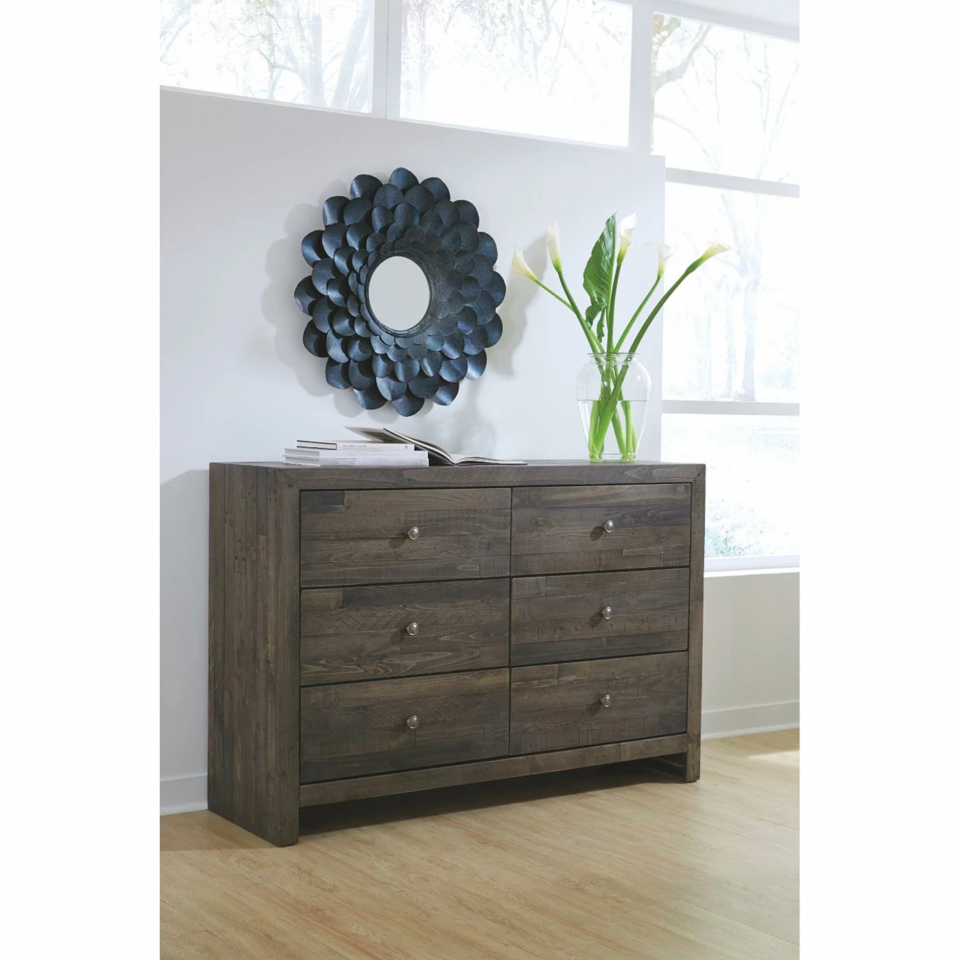 Buy โ๏ธ Signature Design By Ashley Deunoro Blue Metal Flower Frame Wall Mirror - 31W X 31H In. ๐ - Image 3